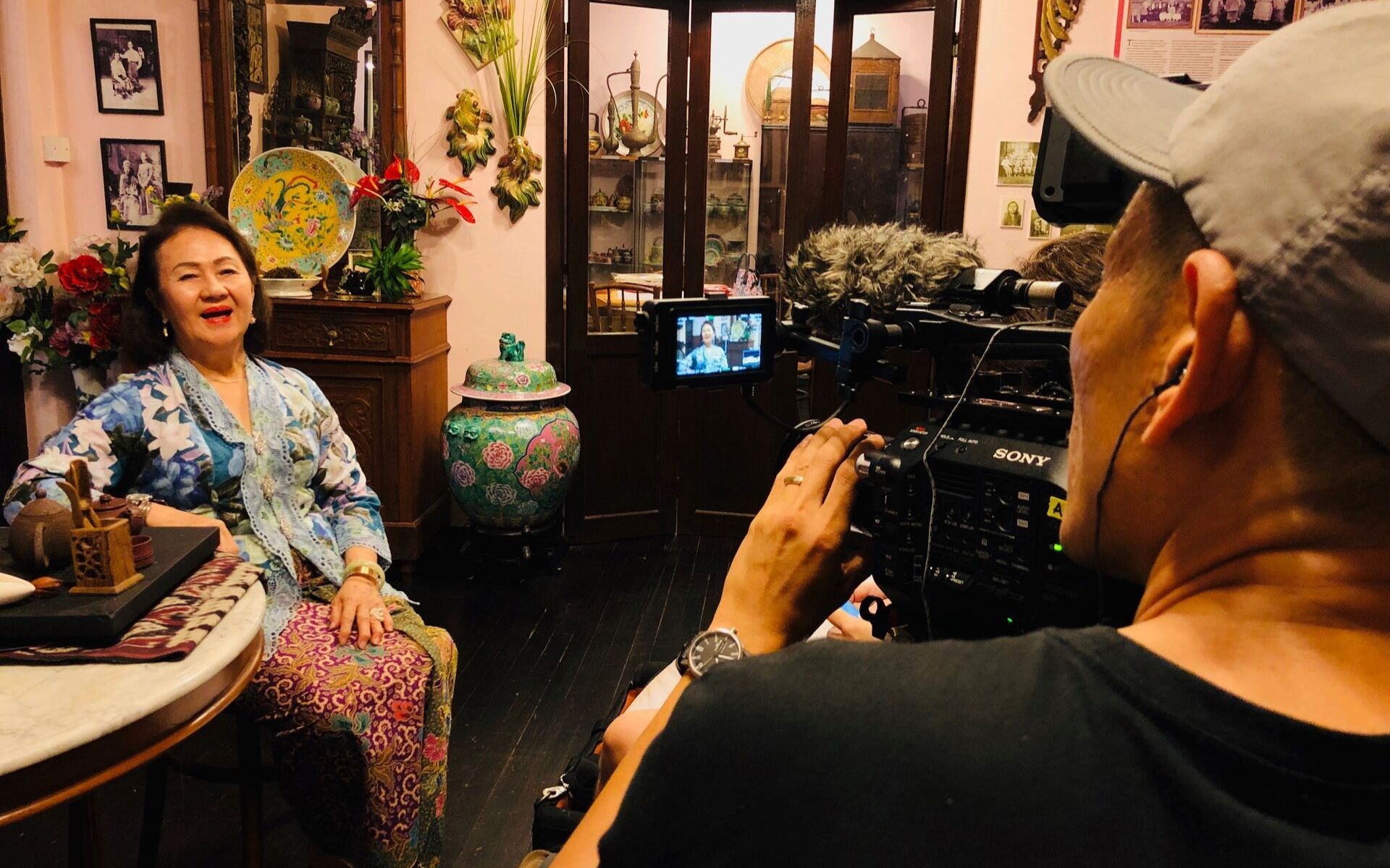 Rosita on the set of a documentary shoot.