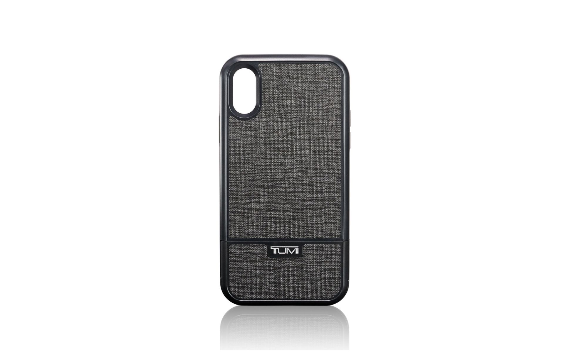 Stylish and functional with an integrated kickstand that transforms your phone into a free-standing media player. (Photo: Tumi)