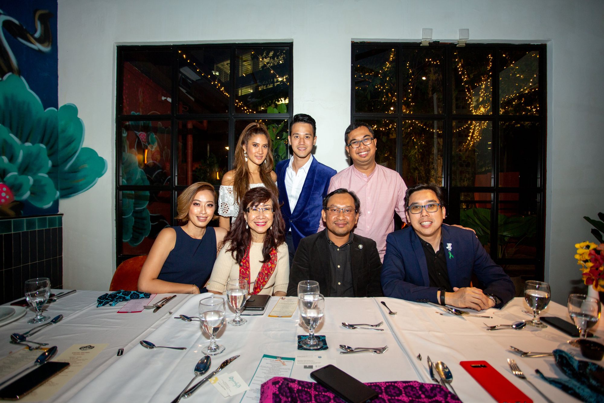 Clockwise from top left: Raja Jesrina Arshad, King Quah, Syed Azmi, Suhaili Micheline, Florence Fang, Samsul Said and Amer Saddiq
