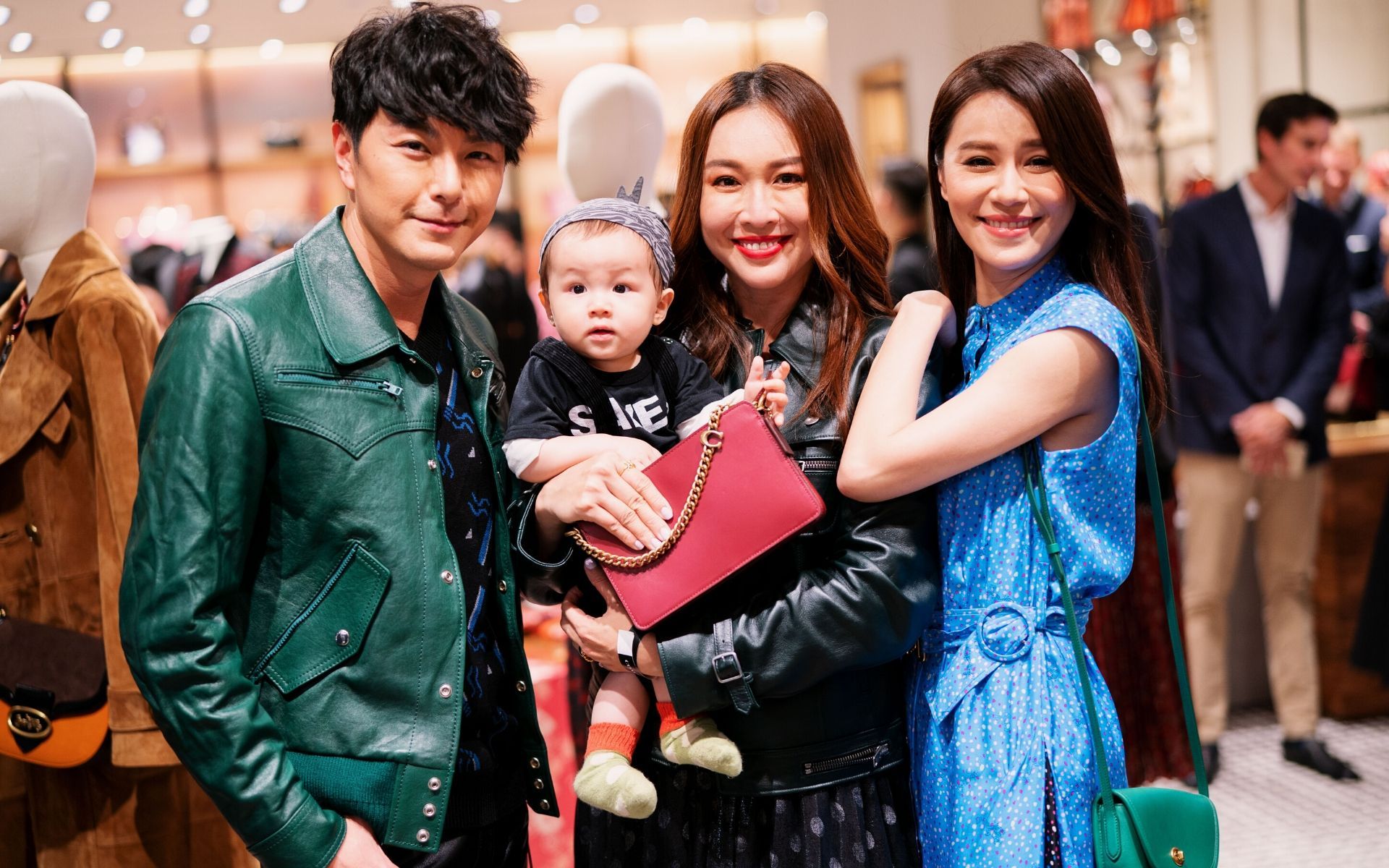 Edwin Siu, Debbie Goh and Priscilla Wong with Goh's baby, Danton Lee