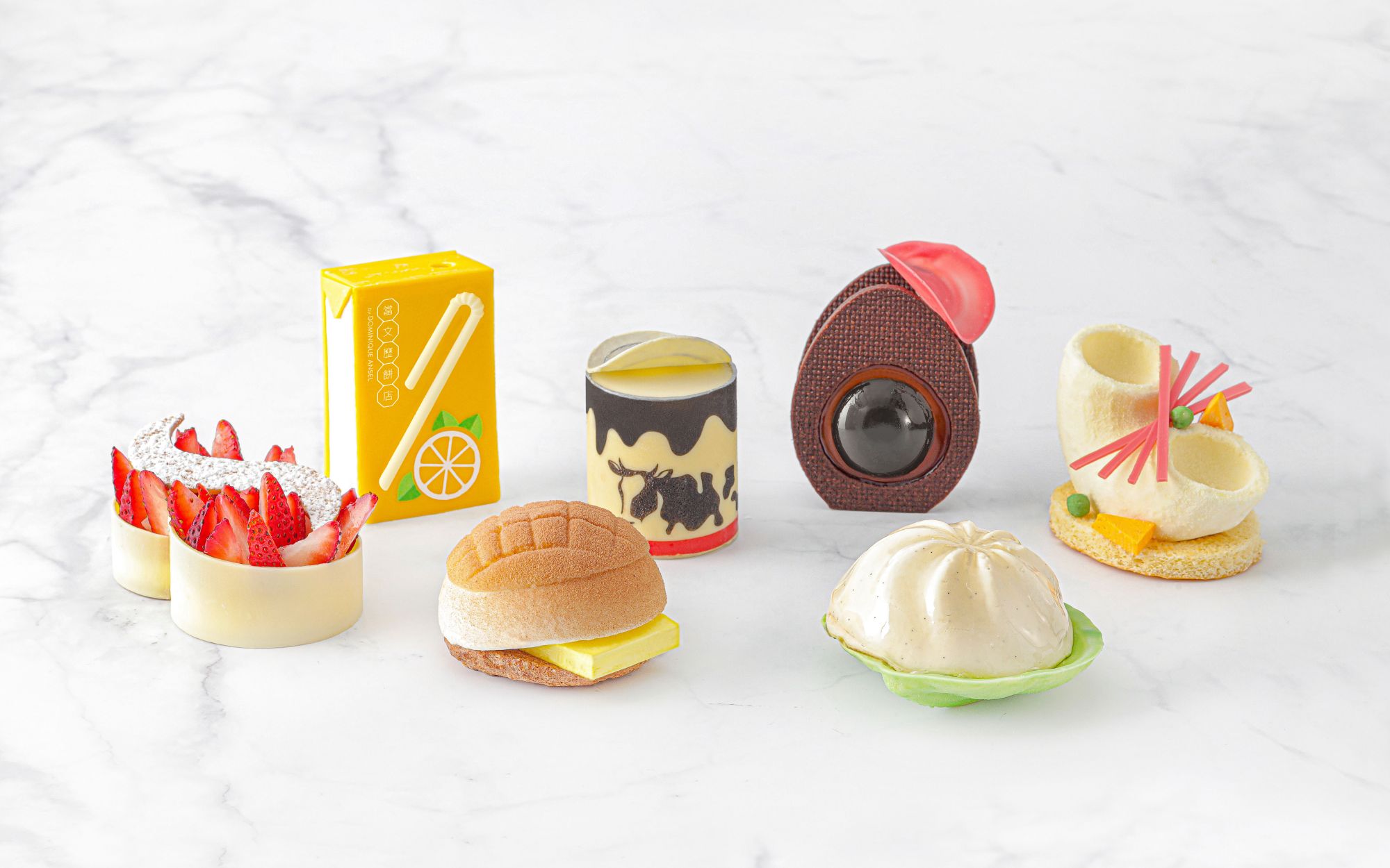 Assorted pastries at Dang Wen Li, a Hong Kong capsule collection by Dominique Ansel