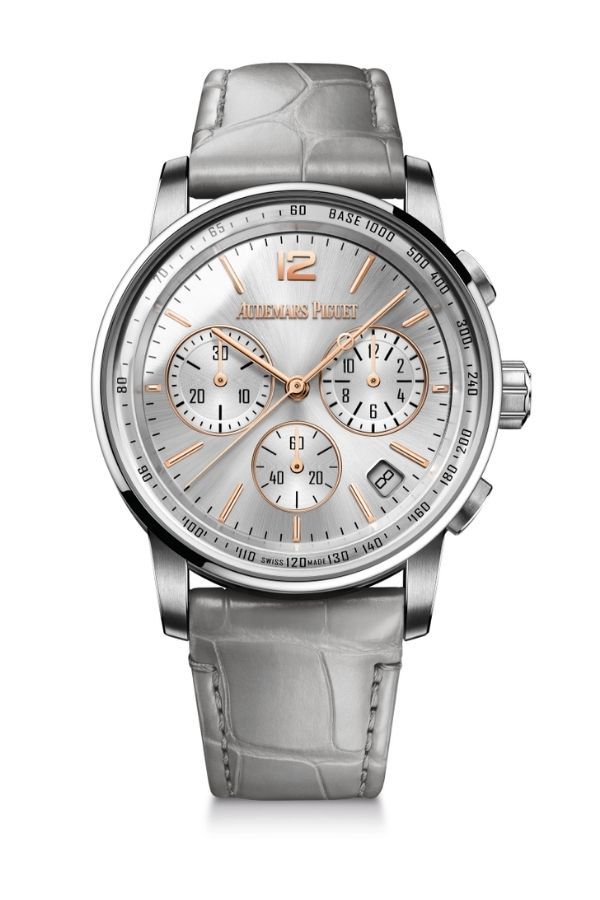 Chronograph with grey lacquered dial