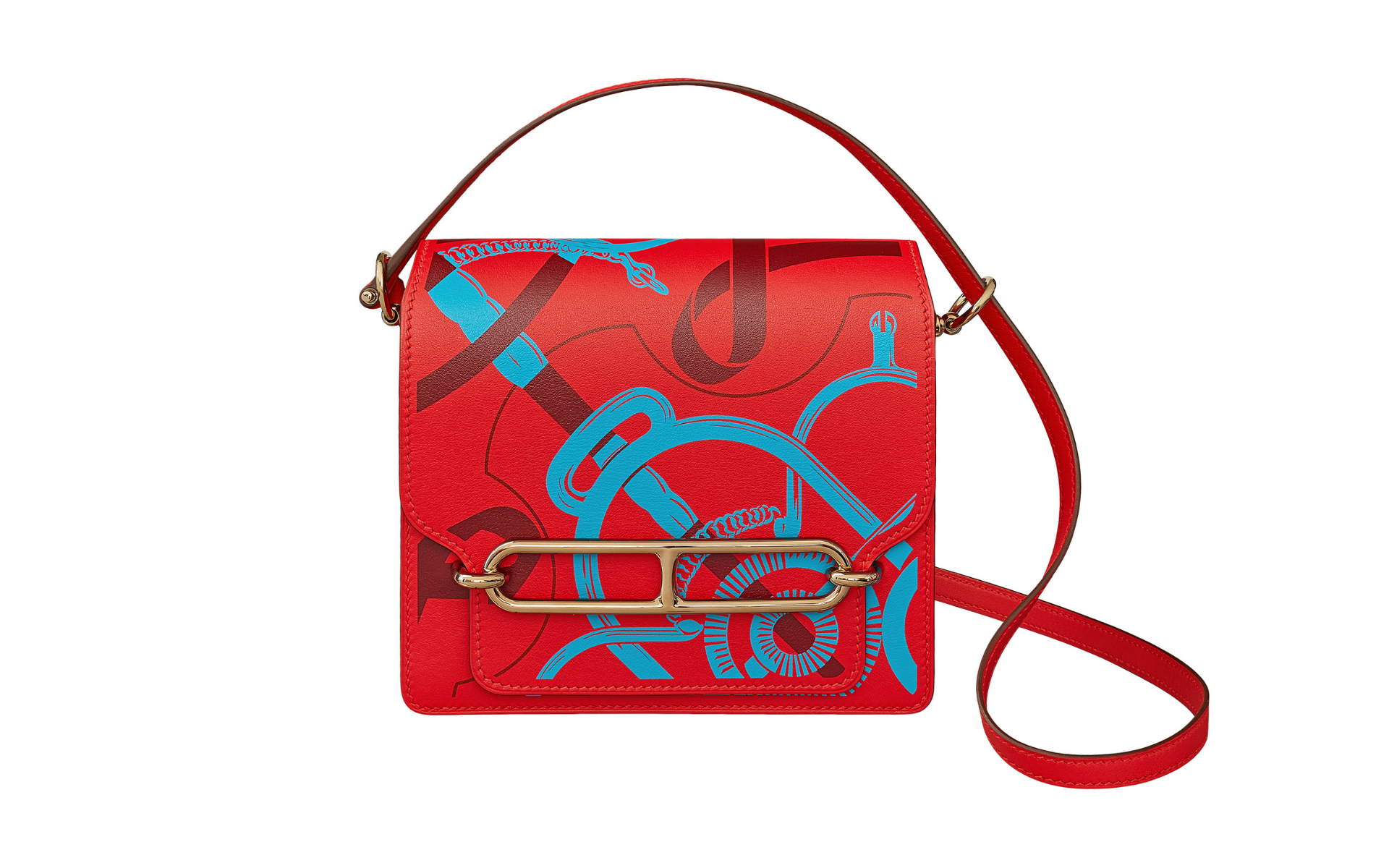 Made for Hermés lovers, this Roulis Mini Bag Éperon D’Or Print bag is an essential for the bold fashionista