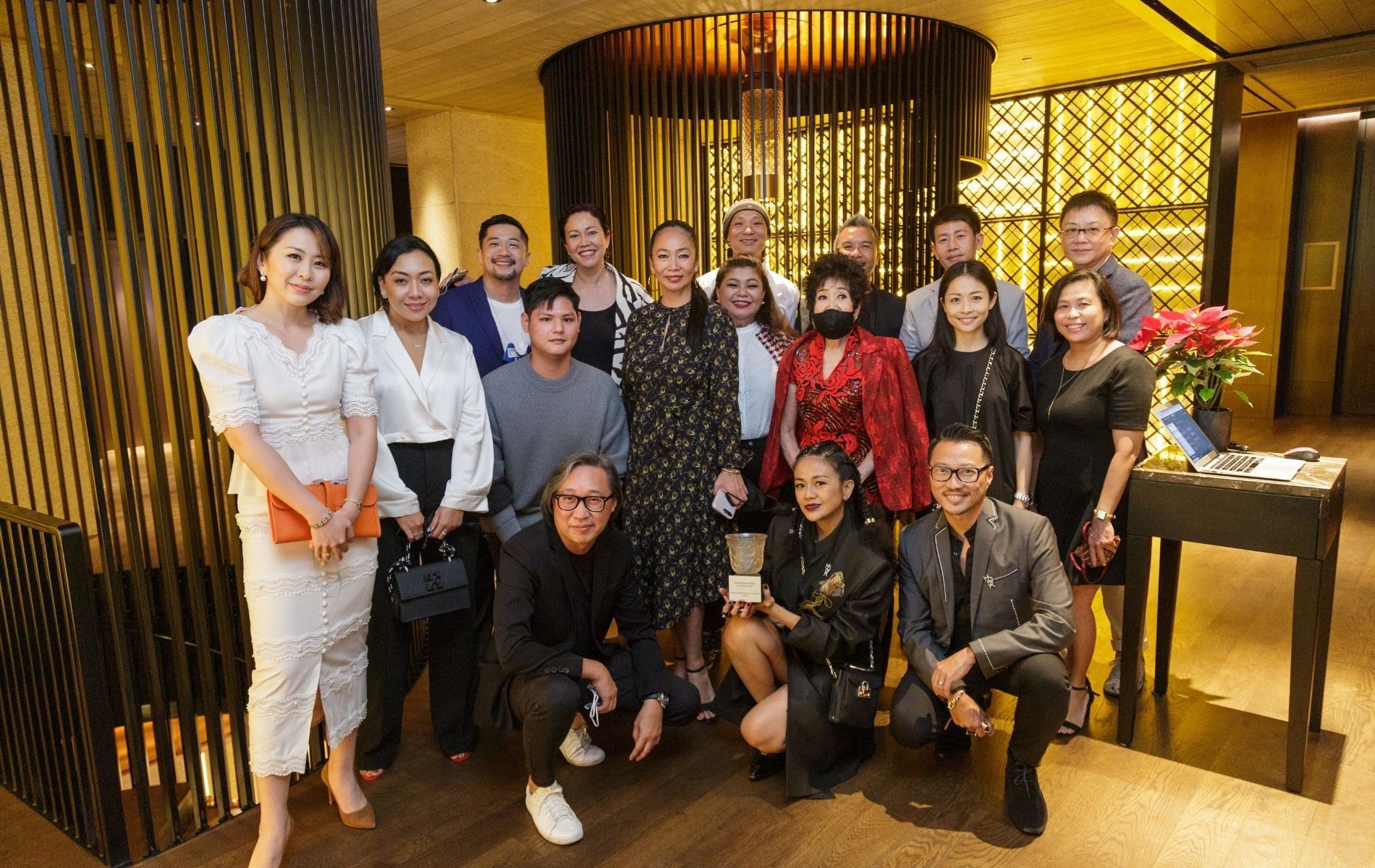 From left (standing): Lim Ai San, Alia Bastamam, Cyrus Chin, You Sheng, Bernie Chan, Geraldine Beh, Peter Low, Bella Rahim, Keng Foong, Justin Hong, Key Ng, Celest Thoi, Elizabeth Soong and Peter Lum; From left (crouching): Nicholas Hah, Melinda Looi and Michael Lew