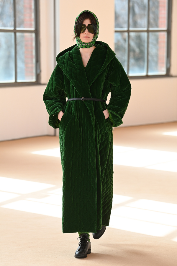 This deep green, quilted number channels Princess Margaret's aura of sophisticated luxury