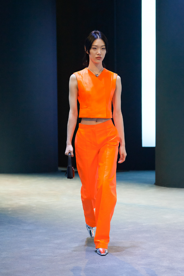 Expect bursts of colour in neon green, orange and pastel pink in this collection