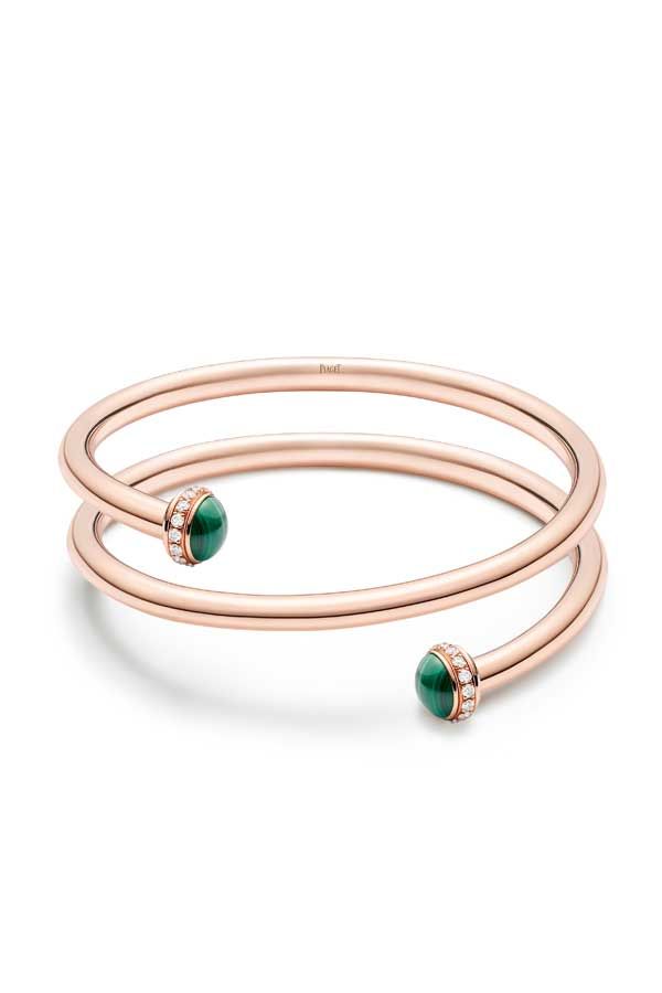We won't blame you for being a little possessive with the Double Possession rose gold diamond and malachite bangle from Piaget (Photo: Piaget)