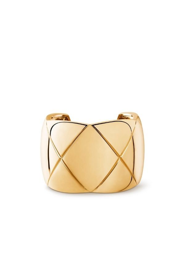 Who wouldn't end up developing a little crush on this quilted Chanel Coco Crush cuff in 18k yellow gold? (Photo: Chanel)