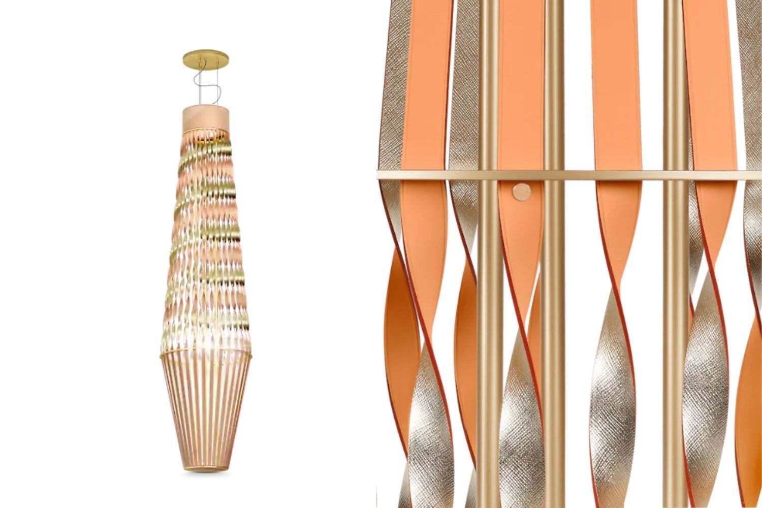 From the creative minds of Atelier Oï for Louis Vuitton's Objets Nomades collection, this Spiral Lamp merges contrasting elements of leather, metal and light (Photo: Louis Vuitton)