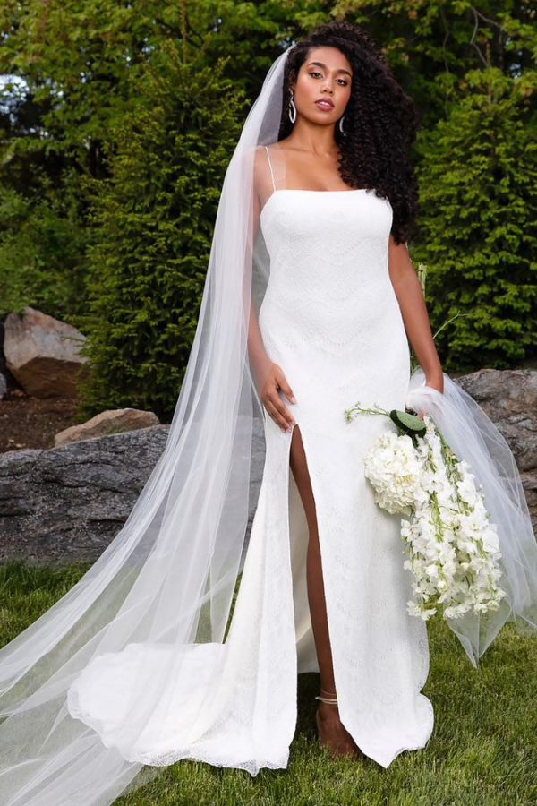 Keep it simple and sensual with this slip gown and its high thigh slit