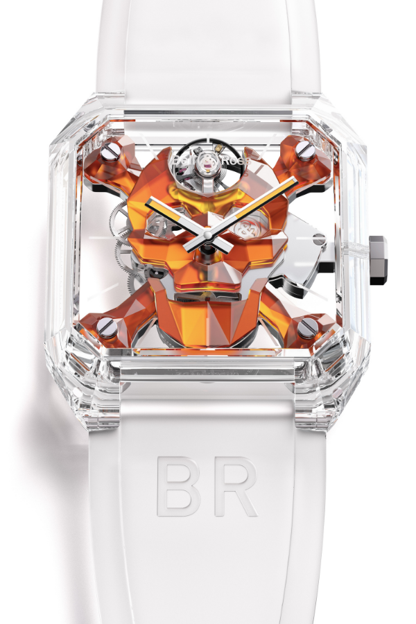 Bell & Ross BR01 Cyber Skull Sapphire Only Watch with orange sapphire skull motif