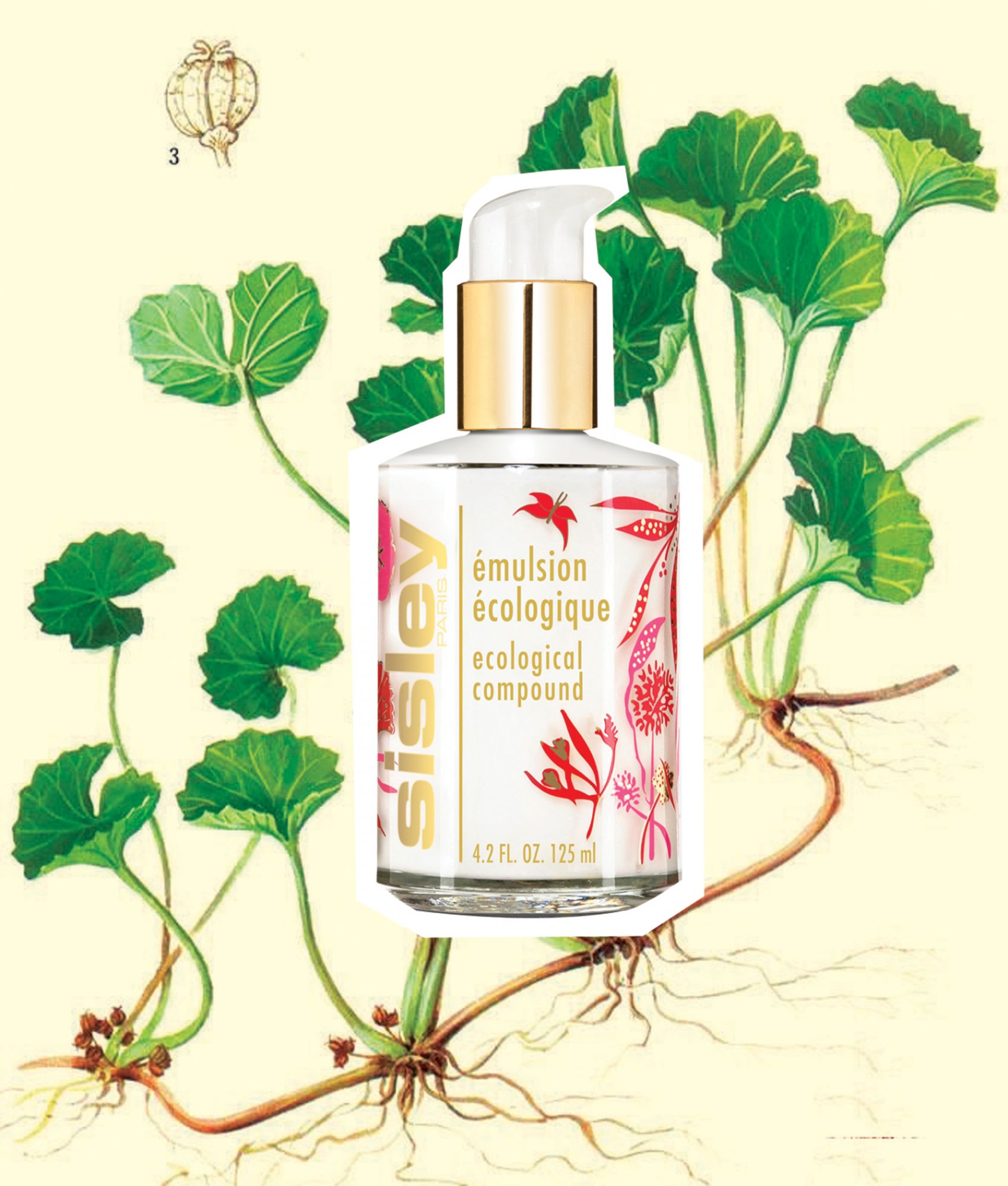 Ecological Compound’s formula has remained untouched for the last 38 years, enriched with extracts of centella asiatica to protect skin against external aggressors. The new limited edition bottle, designed by Elzbieta Radziwill, is a poetic celebration of the colours of nature