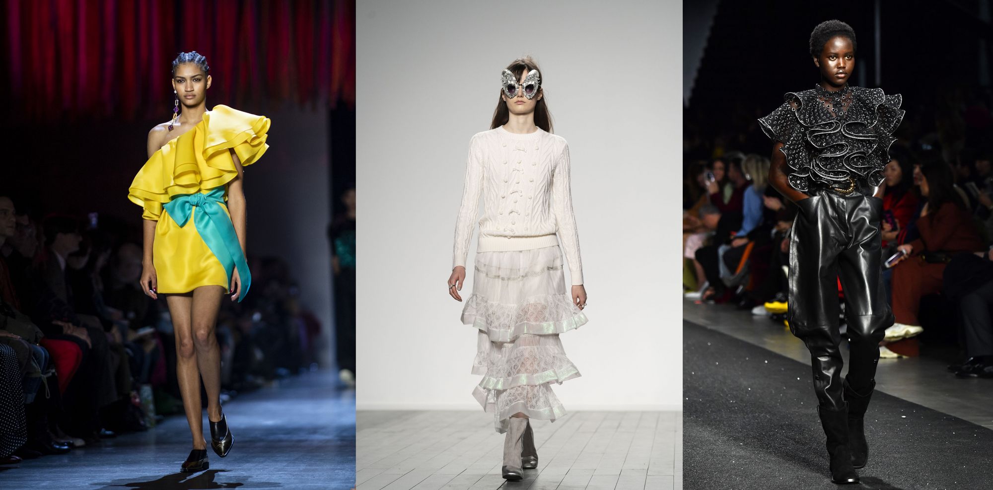A model walks the runway of Prabal Gurung fashion show during New York Fashion Week on February 10, 2019 in New York City. (Photo by Johannes EISELE / AFP)