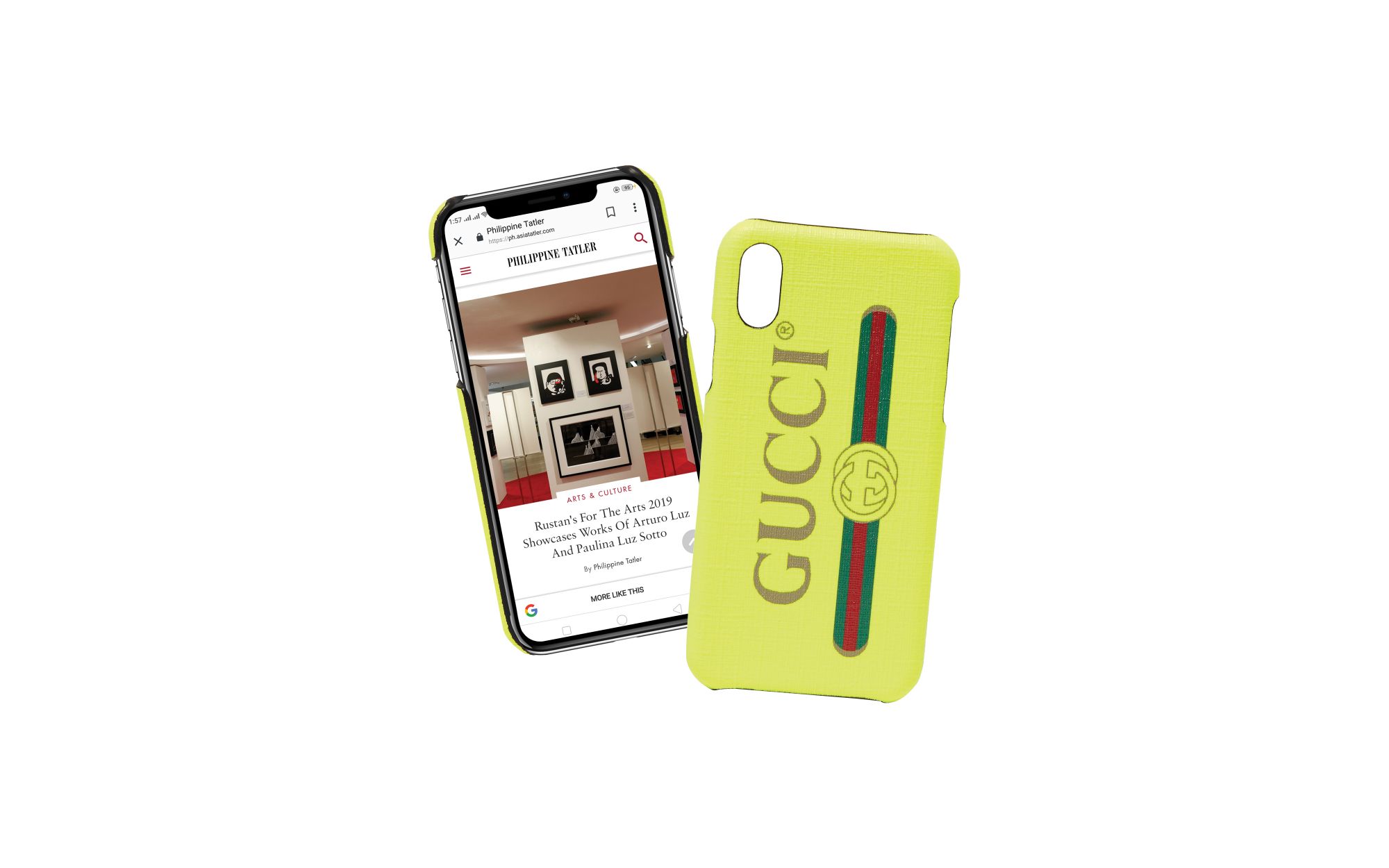 GUCCI | Phone case in neon yellow