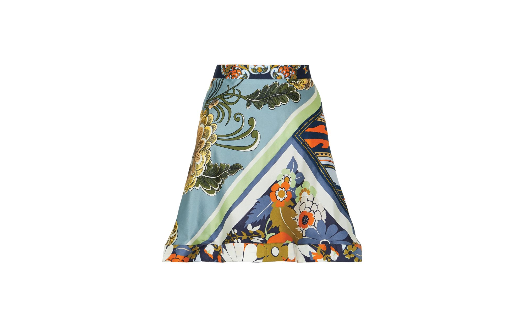 CHLOE | Printed ruffle silk skirt