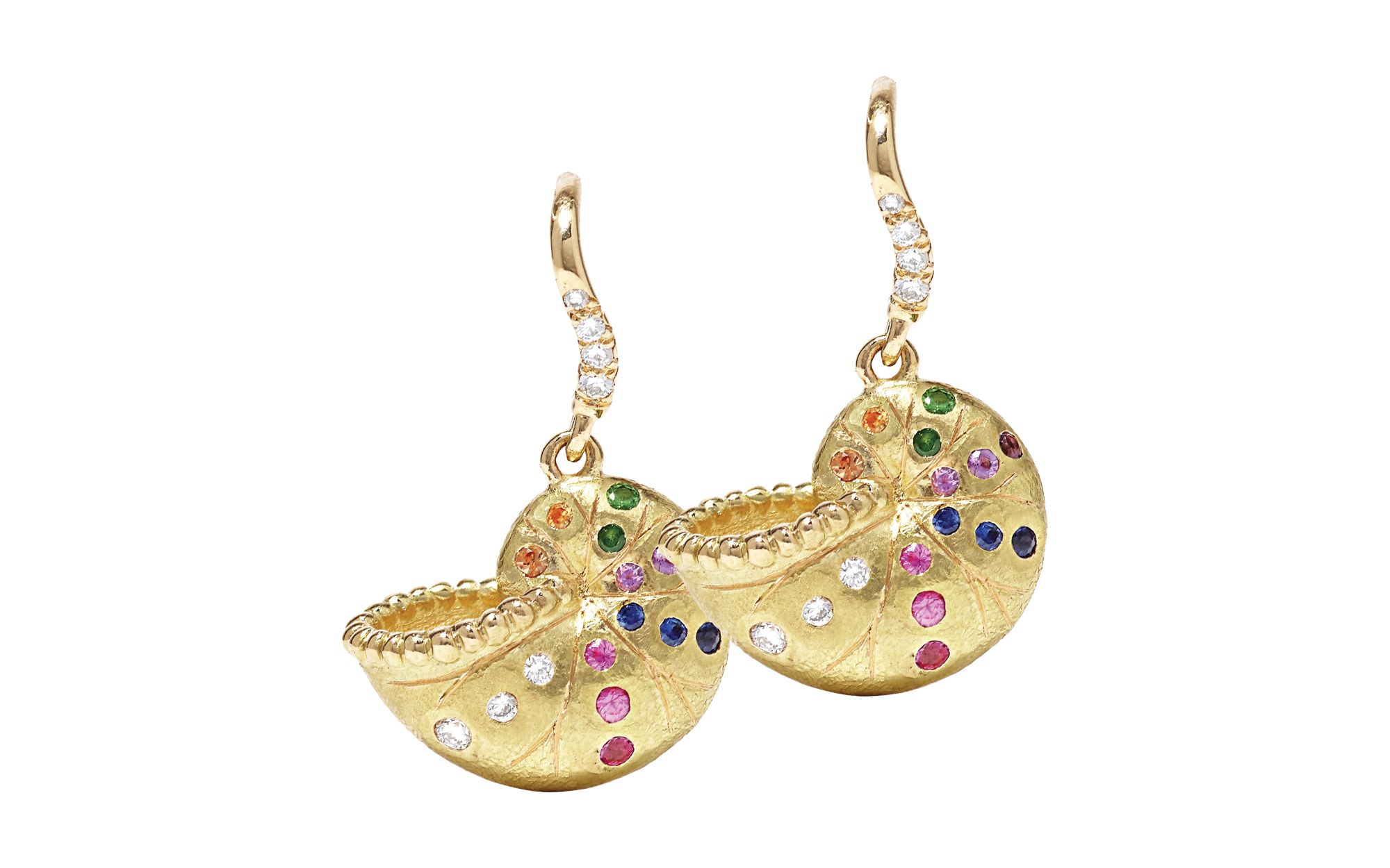 AURELIE BIDDERMAN | 18 carat multi-gold embellished earrings