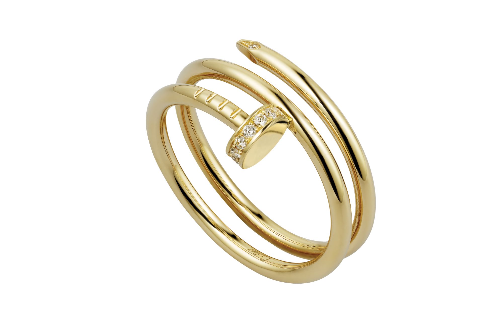 CARTIER | Juste un Clou ring with diamonds in yellow gold