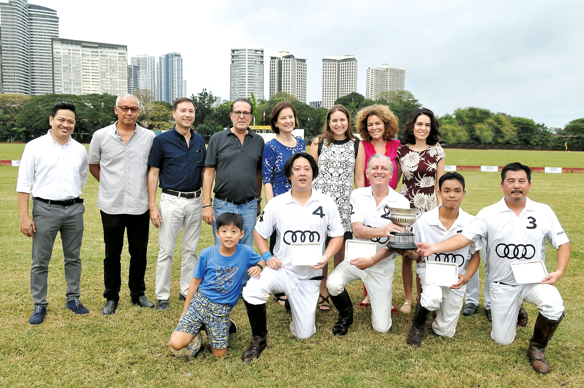 (Top row) August Samala, Ito Feliciano, Alex Revilla, Iñigo Zobel, Dee Zobel, Bianca Zobel, Mercedes Zobel, Ava Pessina; (bottom row) Andy Araneta, Alfonso Araneta, Jaime Espinosa, Tommy Bitong, Jay de Jesus