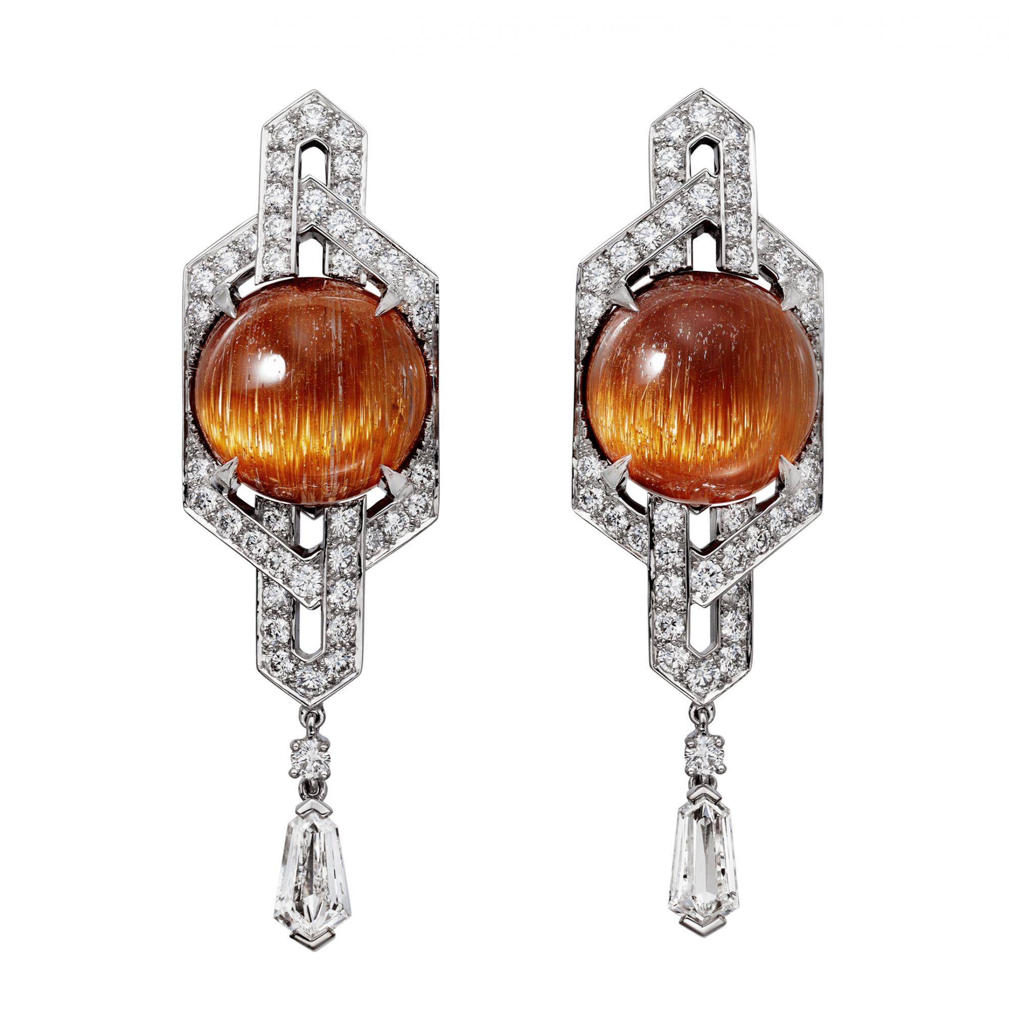 Precious stones in these Cartier Magnitude Sorelli earrings make a bold statement for a bohemian bride