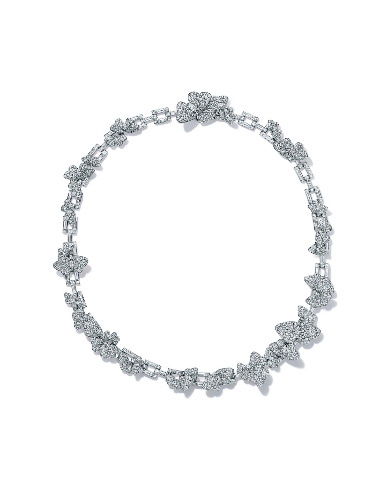 Infuse whimsy into your look with this necklace in platinum with diamonds from the Tiffany Blue Book Collection