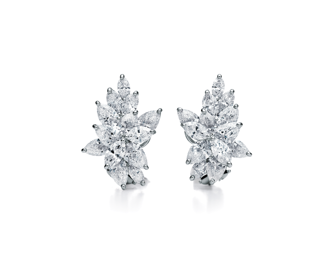 These Tiffany & Co. earrings in platinum with diamonds are sure to let you sparkle