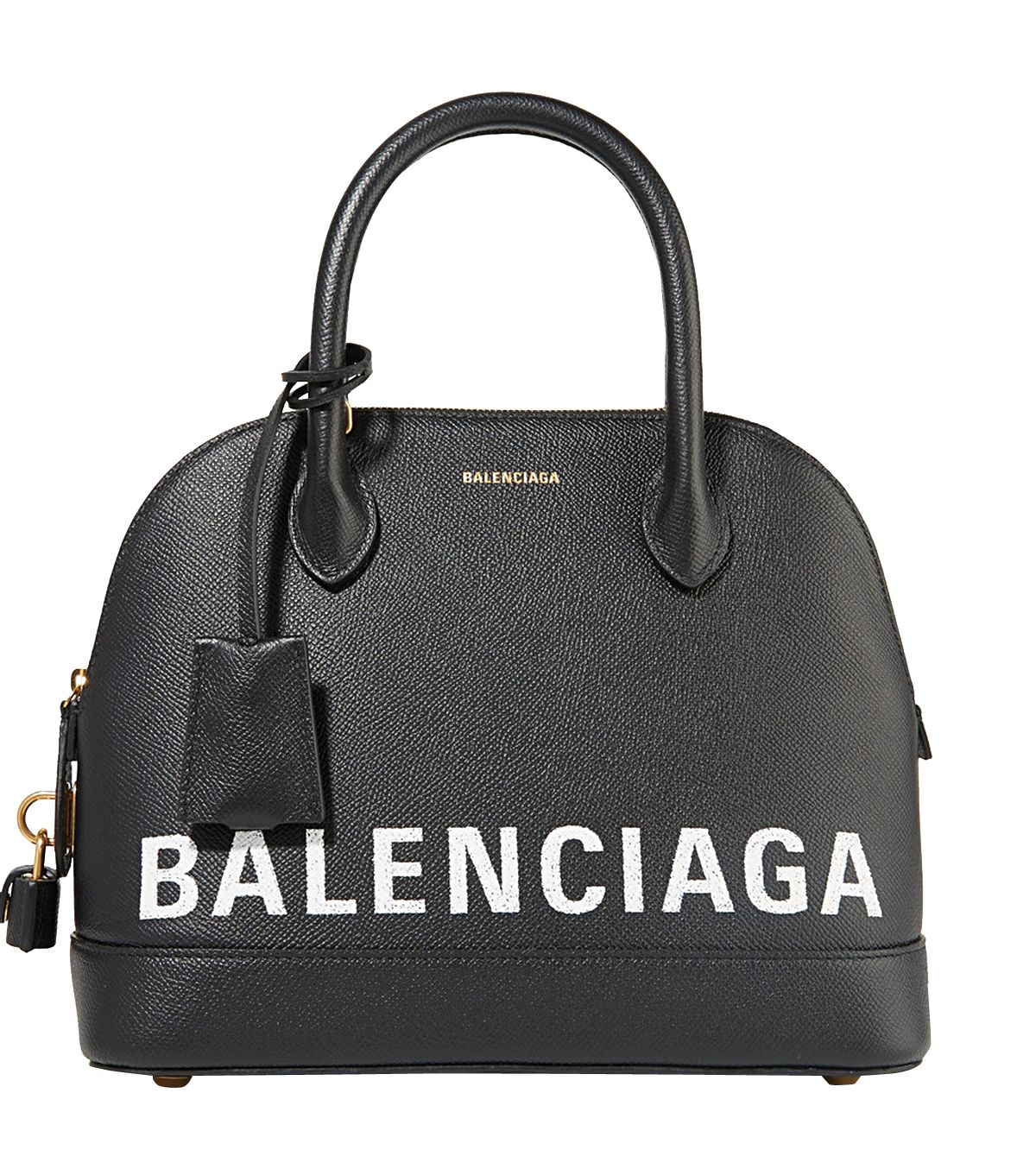 BALENCIAGA | Balenciaga Ville printed logo textured-leather tote