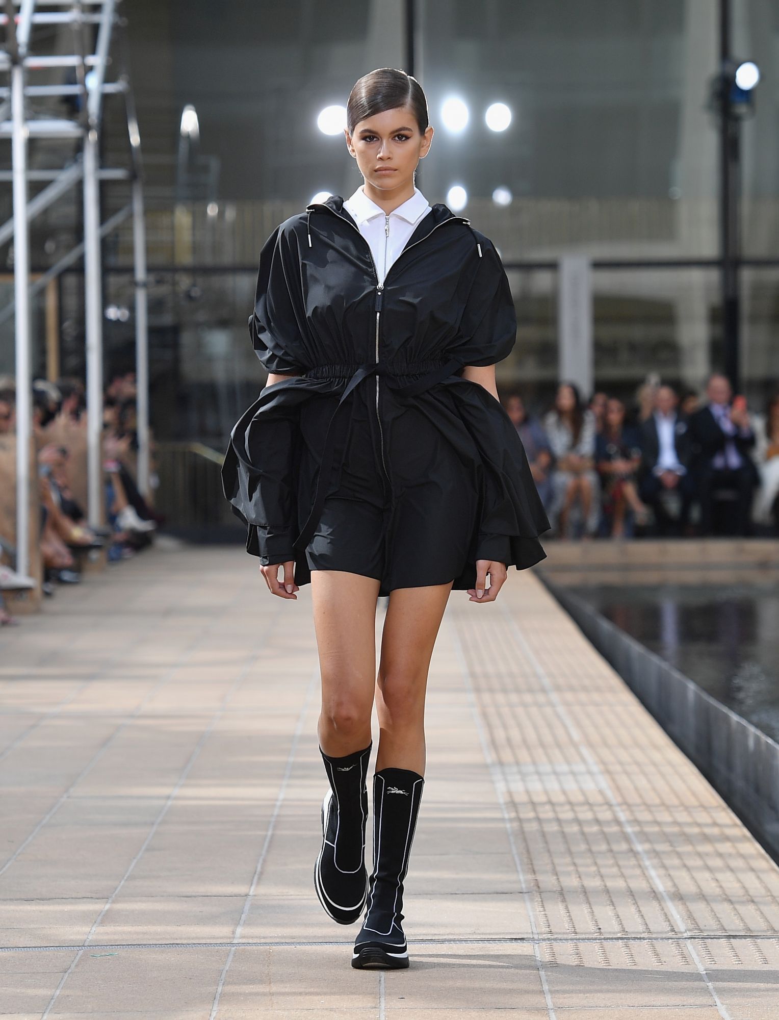 Model Kaia Gerber walks the runway for the Longchamp Spring/Summer 2020 runway show during New York Fashion Week on September 7, 2019 in New York City. (Photo by Angela Weiss / AFP)