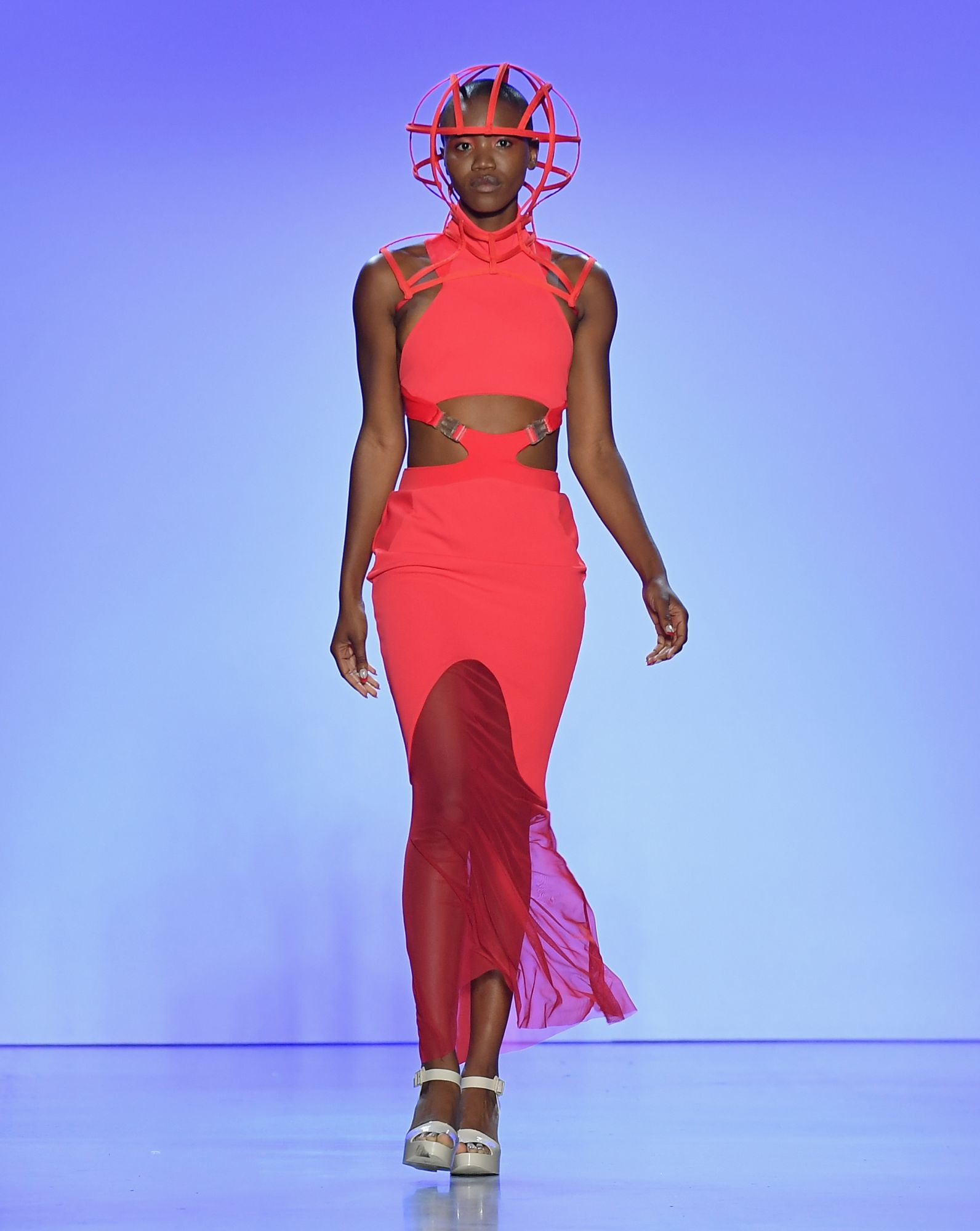A model walks the runway for Chromat during New York Fashion Week: The Shows at Spring Studios on September 7, 2019 in New York City. (Photo by Angela Weiss / AFP)