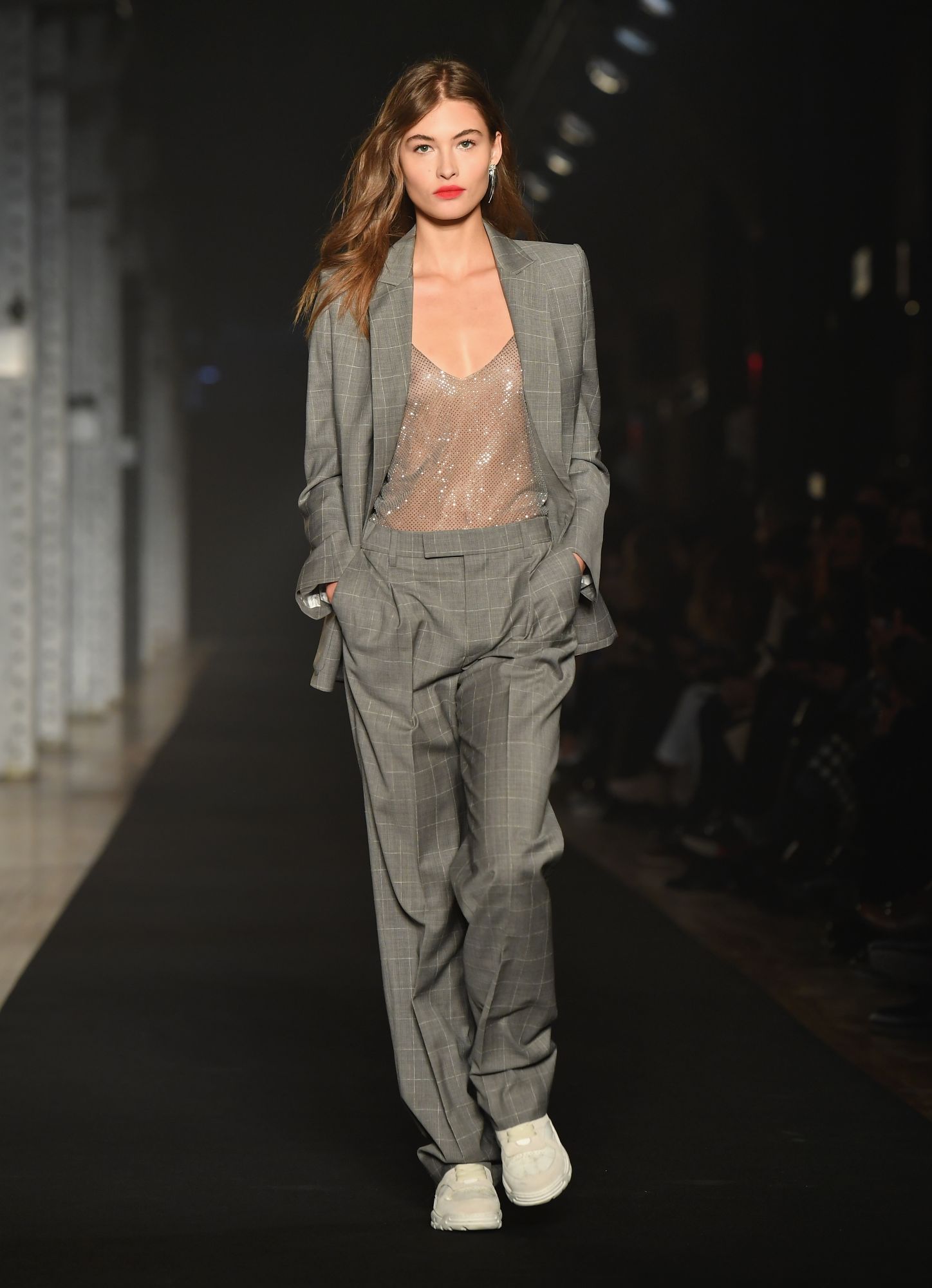 EDITORS NOTE: Graphic content / Model Grace Elizabeth walks the runway during the Zadig & Voltaire Fall/Winter 2019/20 fashion show during New York Fashion Week on February 11, 2019 in New York City. (Photo by Angela Weiss / AFP)