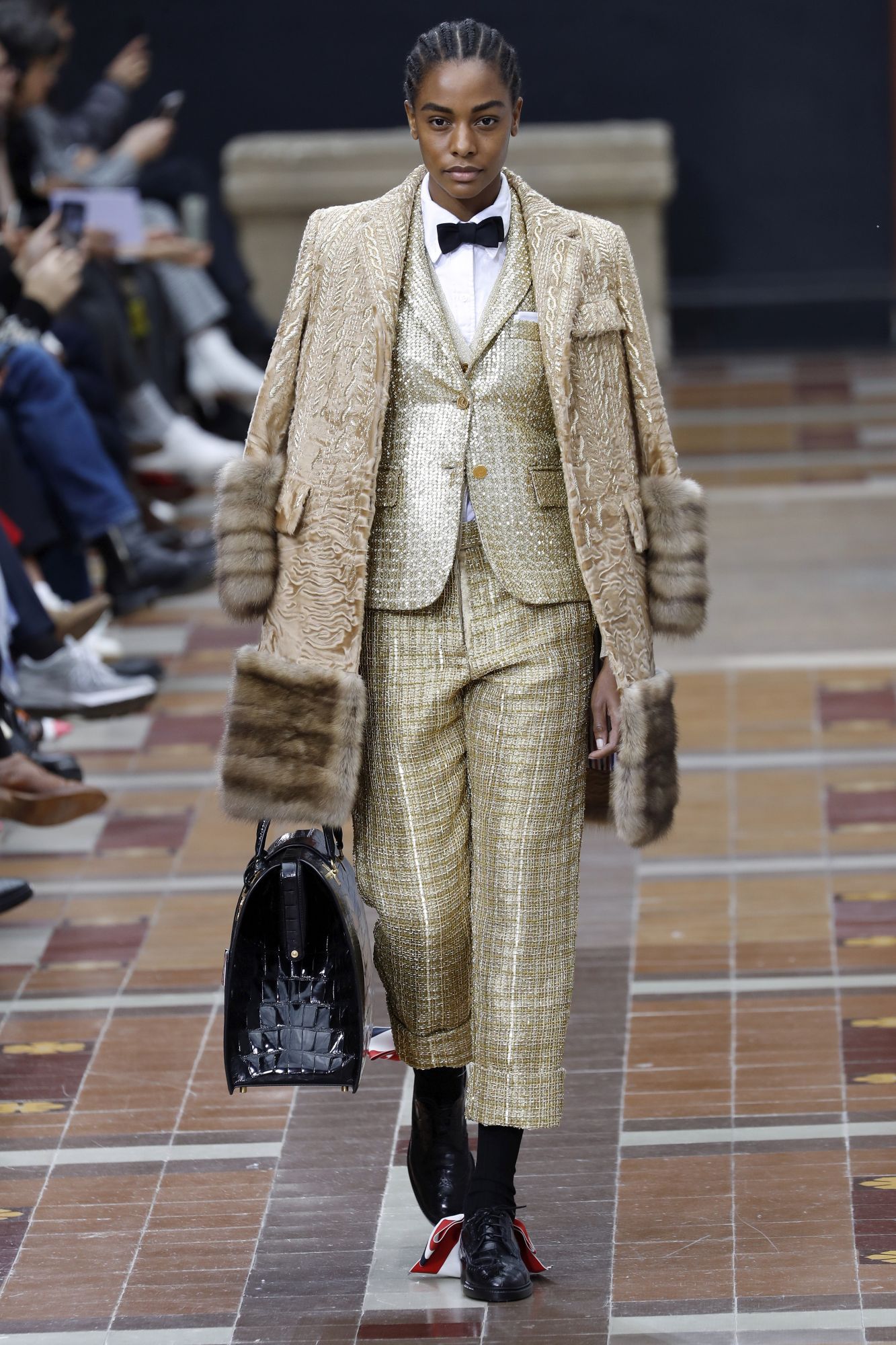A model presents a creation by Thom Browne during the Fall-Winter 2019/2020 Ready-to-Wear collection fashion show in Paris, on March 3, 2019. (Photo by FRANCOIS GUILLOT / AFP)