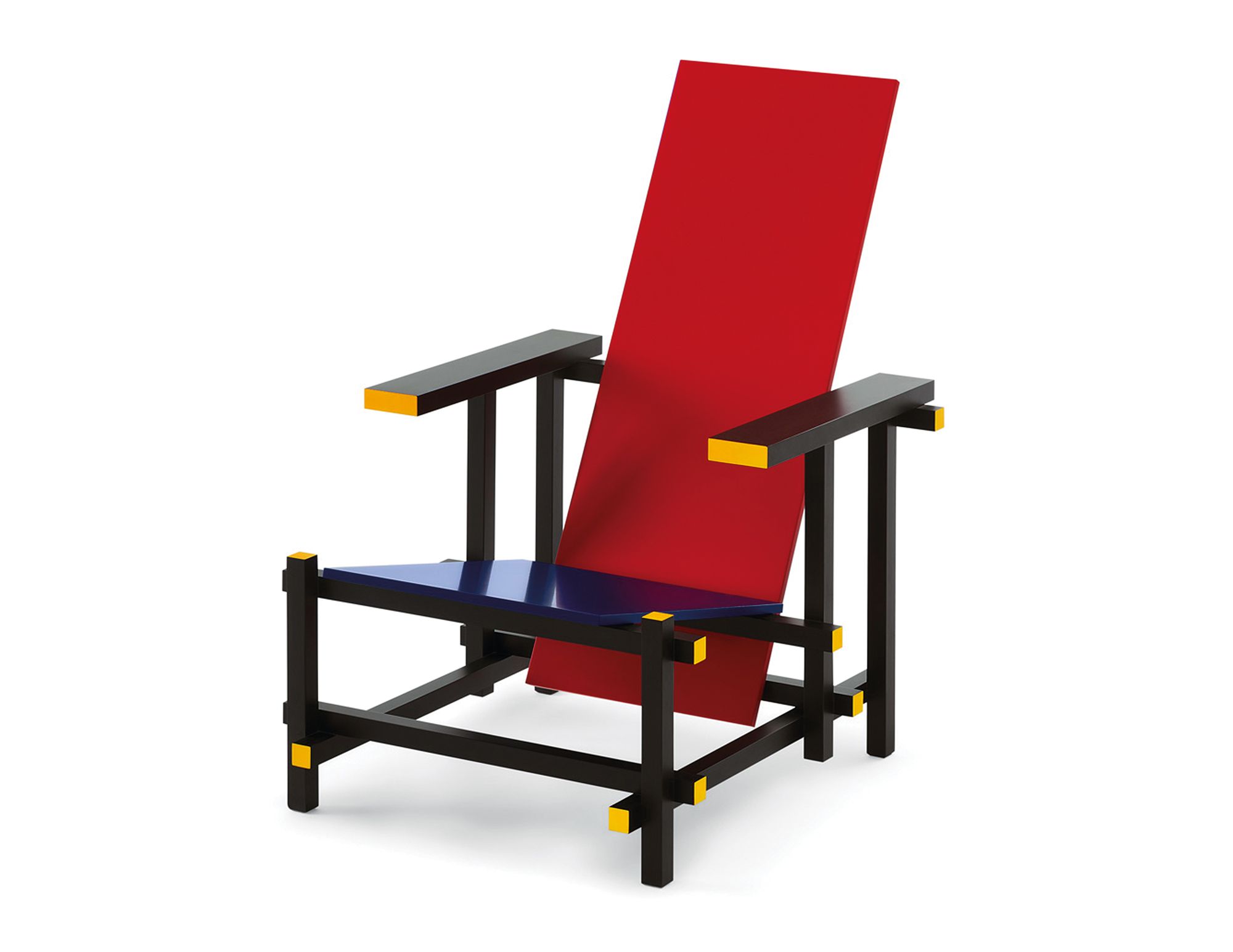 Cassina 635 Red and blue armchair by Gerrit Thomas Rietveld, www.cassina.com