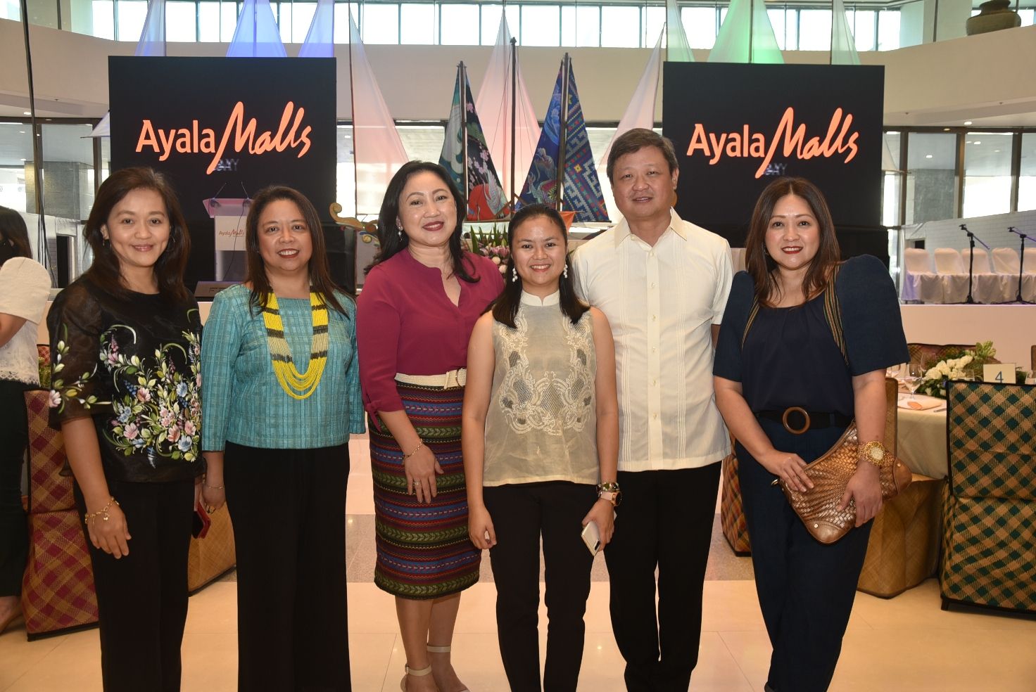 Ayala Malls Chief Finance Officer Myrra Famy, Ayala Malls Operations Head for Luzon Projects Charmaine Bauzon, Ayala Malls President Jennylle Tupaz, Ayala Malls Manila Bay General Manager France Eusebio, Ayala Land Senior Vice President and Commercial Business Group Head Junie Jalandoni and Ayala Malls Marketing Director Eunice Velasco