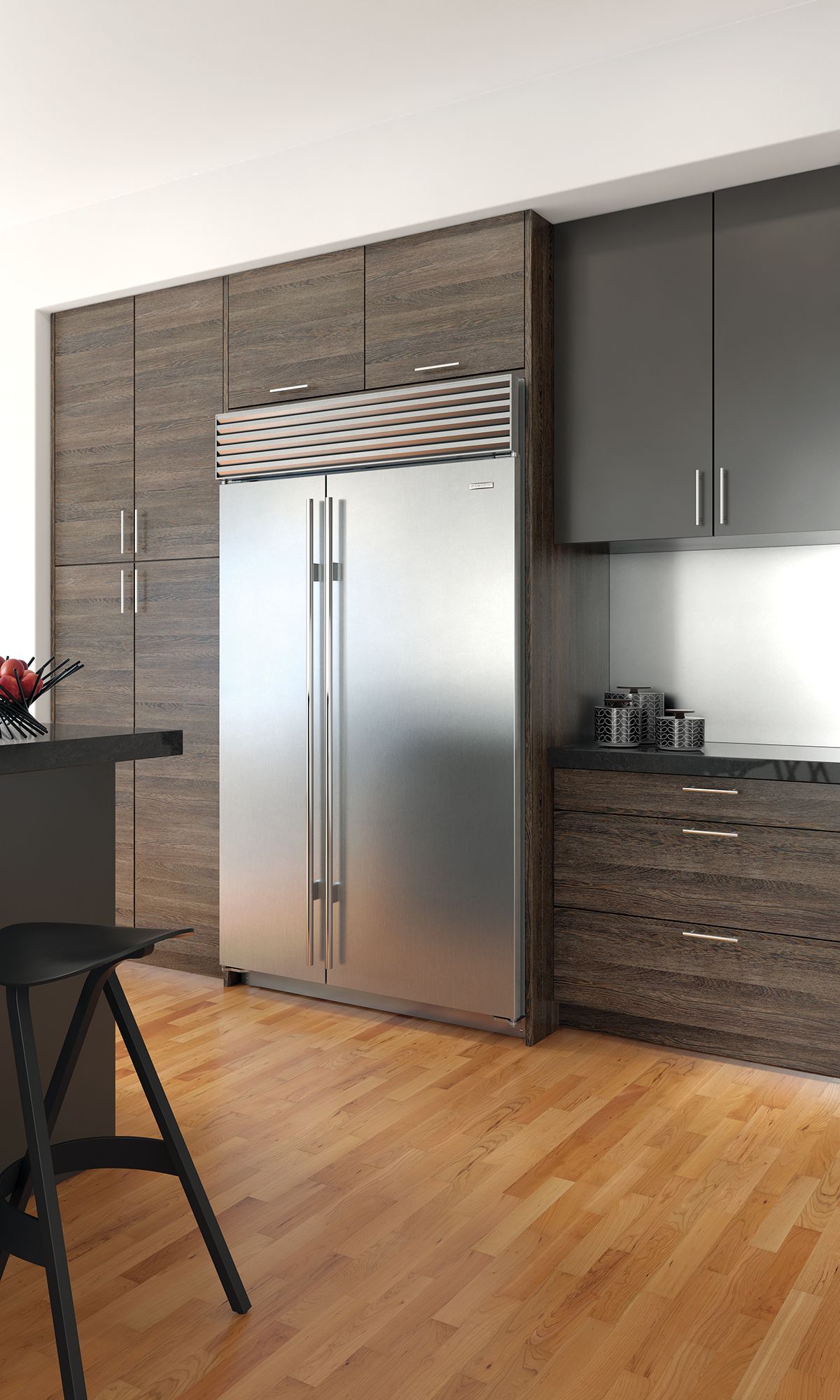 Sub-Zero’s side-by-side refrigeration system ensures that food stays fresh and safe at all times. Available at Focus Global Inc.