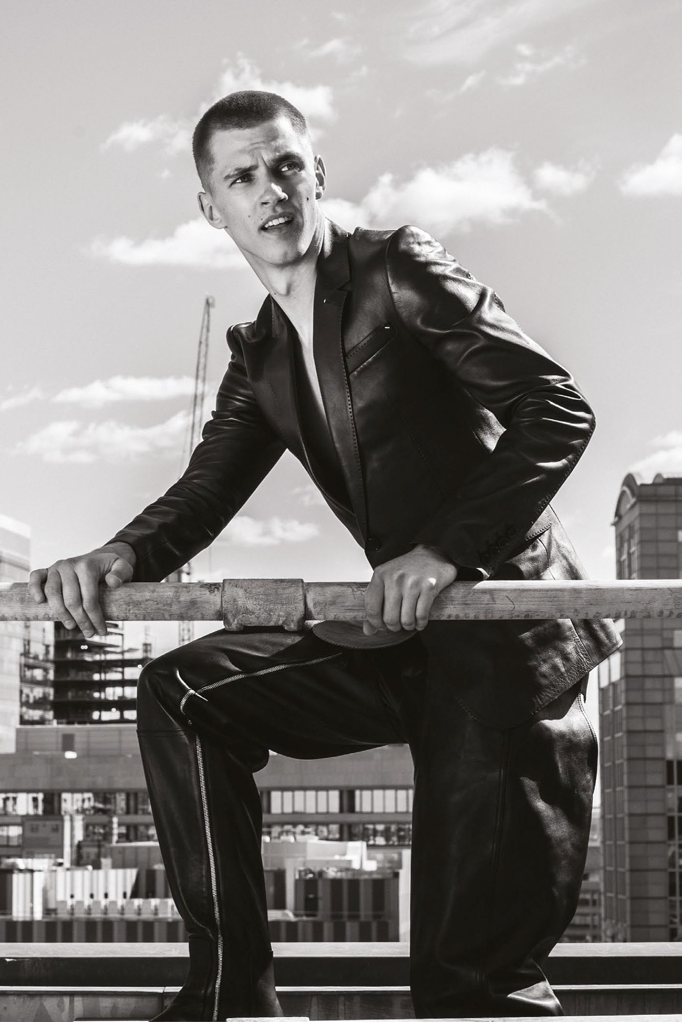 Jacket by Berluti, chaps by Loewe