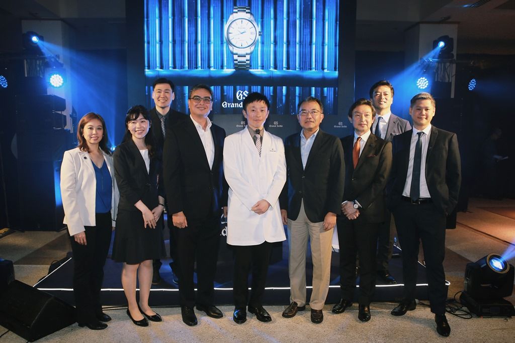 Mrs. Raissa D. Yam, Senior Vice President and Chief Finance Officer, Timeplus Corporation; Ms. Hana Harada, Management Planing Department Asia II, Seiko Watch Corporation; Mr. Karl Dy, President, Timeplus Corporation; Mr. Raymond Rodriguez, President, Lexus Manila, Inc.; Grand Seiko Craftsman Takuya Nishinaka; Mr. Masabumi Hisamatsu, Executive Vice President, Lexus Manila, Inc.; Mr. Yoshikatsu Kawada, Director and Senior Vice President, Seiko Watch Corporation; Mr. Yasuki Fujita, Senior Manager for Manageme