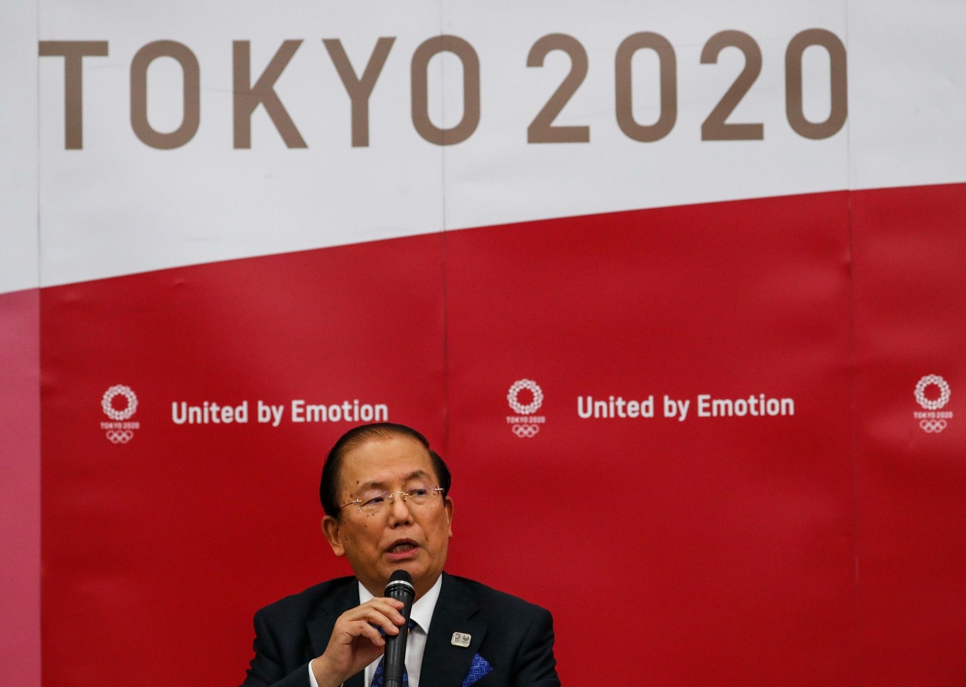 Tokyo 2020 Organizing Committee CEO Toshiro Muto speaks as he attends a news conference after giving a presentation to the International Olympic Committee (IOC) about the rearrangement of the Tokyo Summer Olympic Games for next year, in Tokyo on July 17, 2020. - Tokyo 2020 organisers said on July 17 they have secured all the venues needed to hold the Olympics next summer, clearing a major hurdle to hosting the event postponed over the coronavirus. (Photo by ISSEI KATO / POOL / AFP)