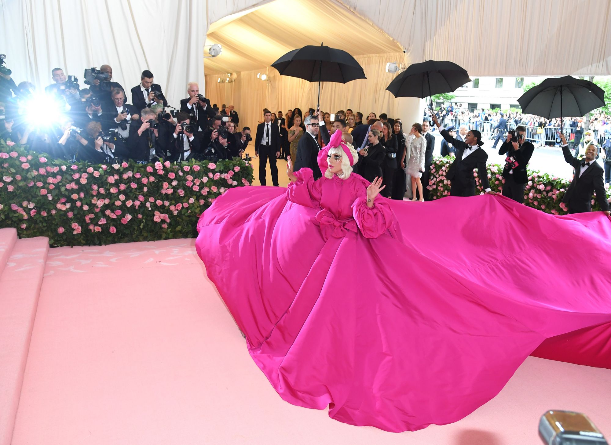 NEW YORK, NEW YORK - MAY 06: Lady Gaga arrives for the 2019 Met Gala celebrating Camp: Notes on Fashion at The Metropolitan Museum of Art on May 06, 2019 in New York City. (Photo by Karwai Tang/Getty Images)