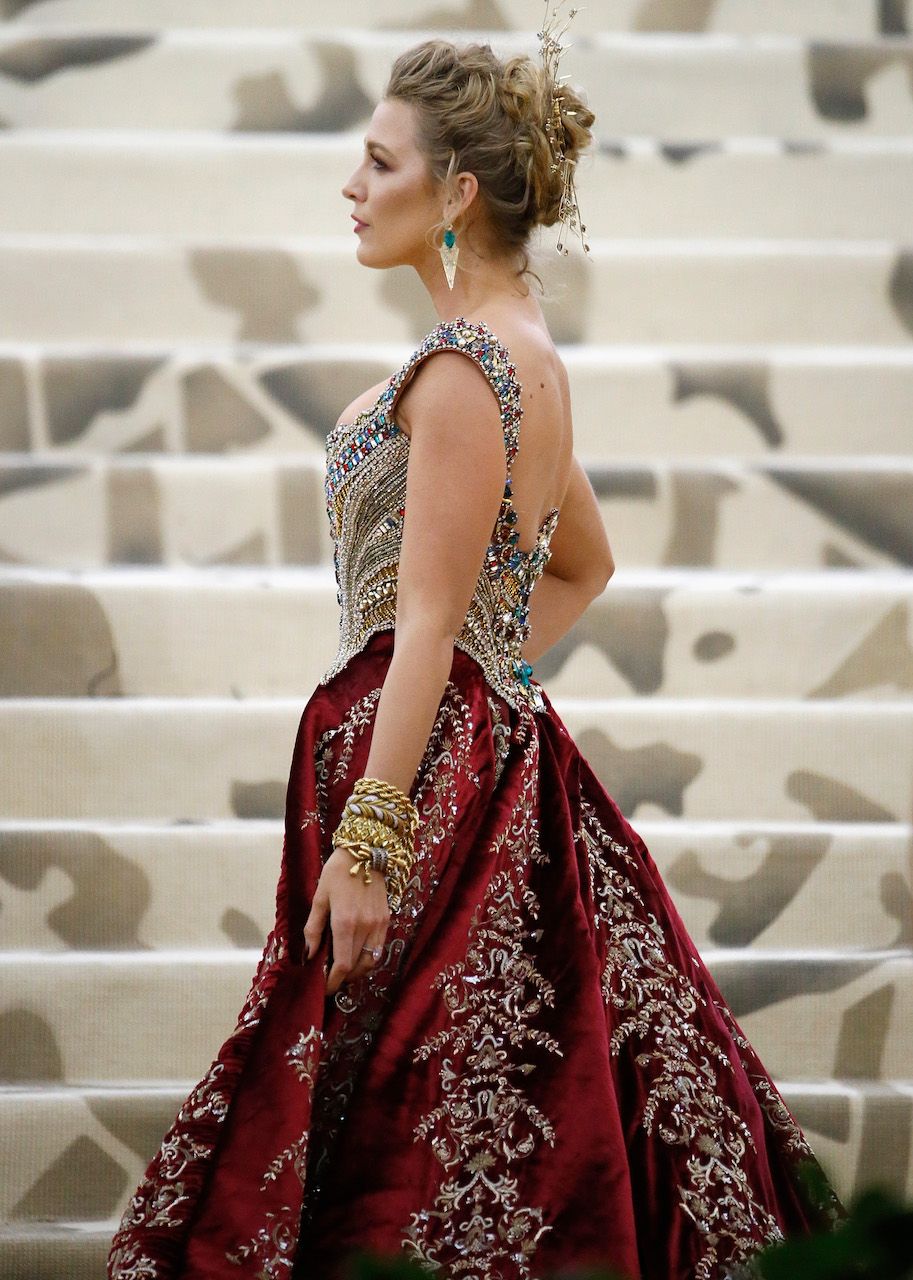 NEW YORK, NY - MAY 07: Blake Lively attends Heavenly Bodies: Fashion & The Catholic Imagination Costume Institute Gala at The Metropolitan Museum of Art on May 7, 2018 in New York City.