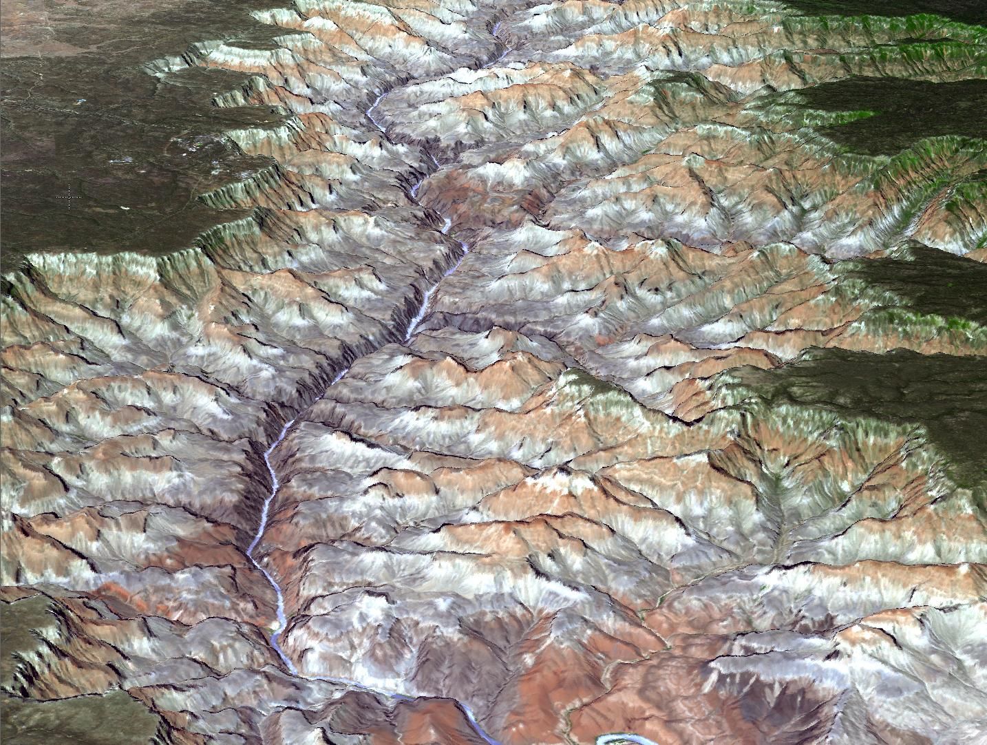 A Spacebird's eye view of the Grand Canyon in Northen Arizona, USA. | Photo from NASA