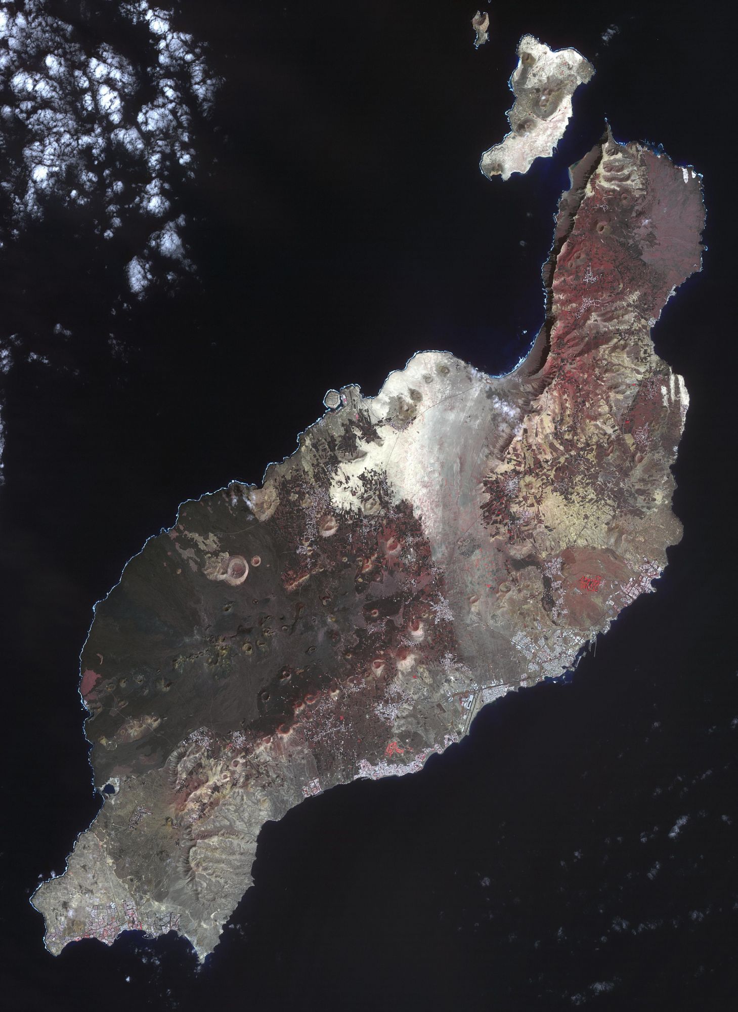 Los Volcanes Natural Park on Lanzarote in the Spanish Canary Islands. | Photo from NASA