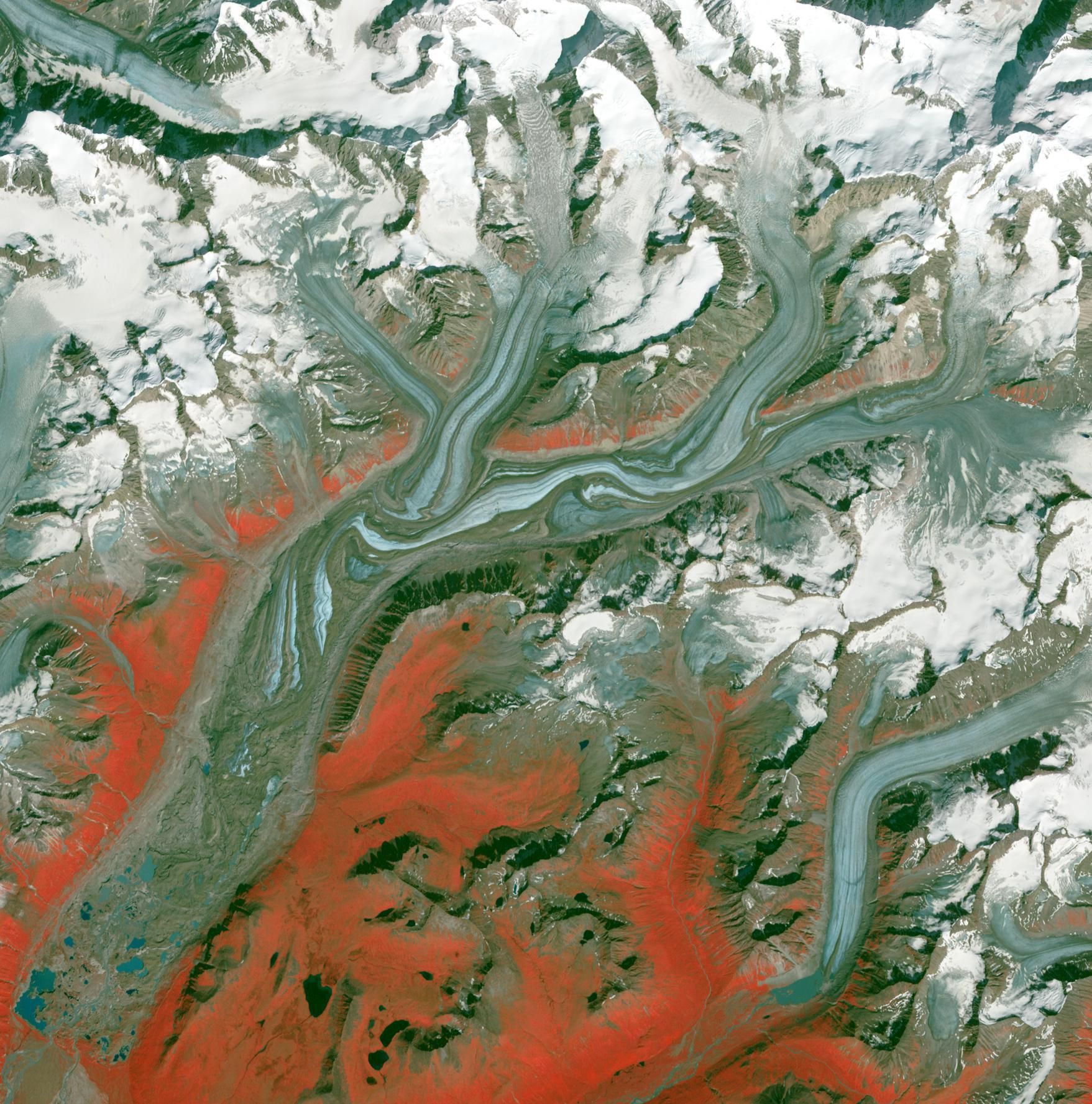 The Susitna Glacier in the Alaska Range. | Photo from NASA