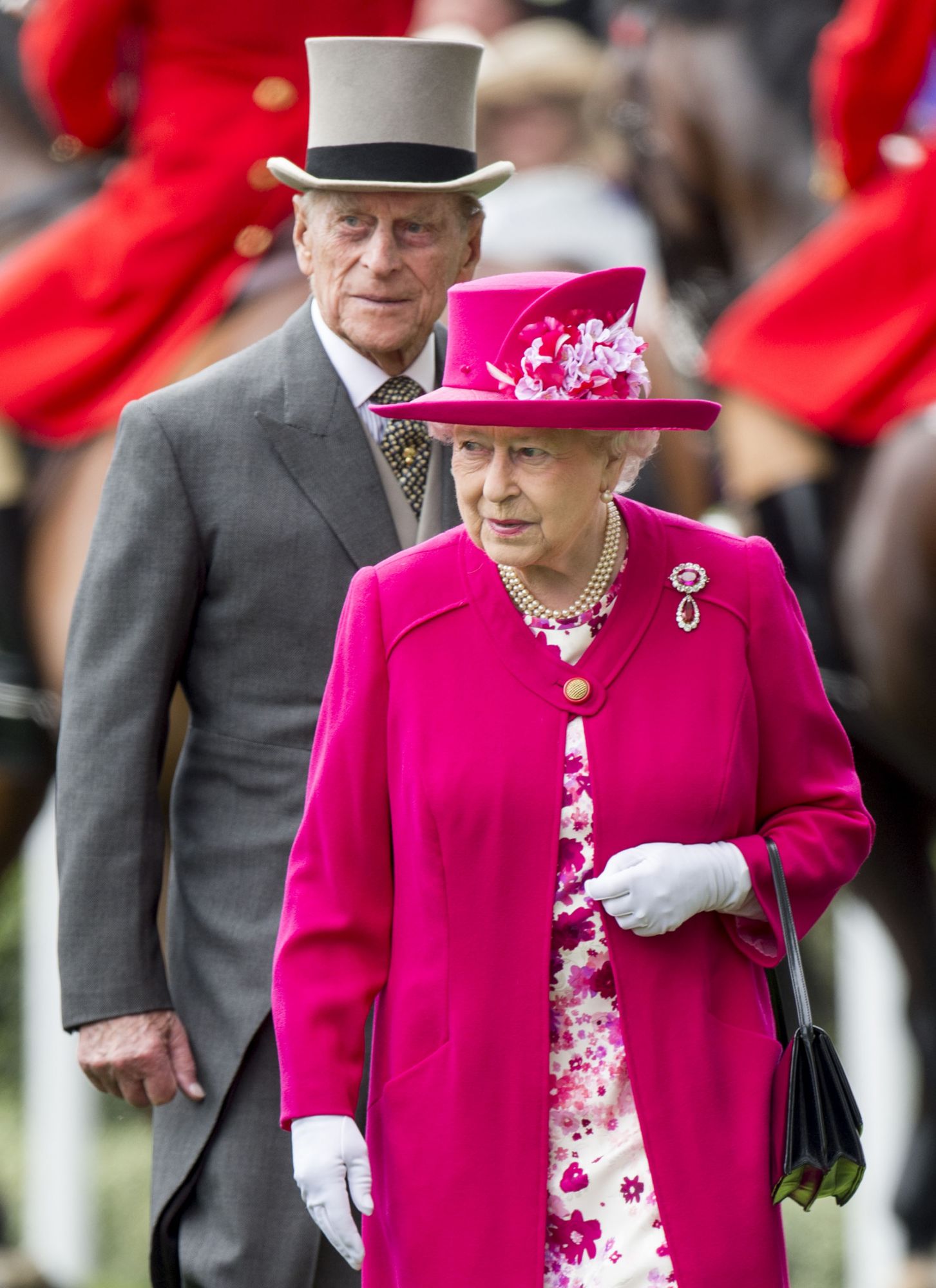 ASCOT, ENGLAND - JUNE 16: Queen Elizabeth II and Prince Philip, Duke of Edinburgh on day 1 of Royal Ascot at Ascot Racecourse on June 16, 2015 in Ascot, England. (Photo by Mark Cuthbert/UK Press via Getty Images)