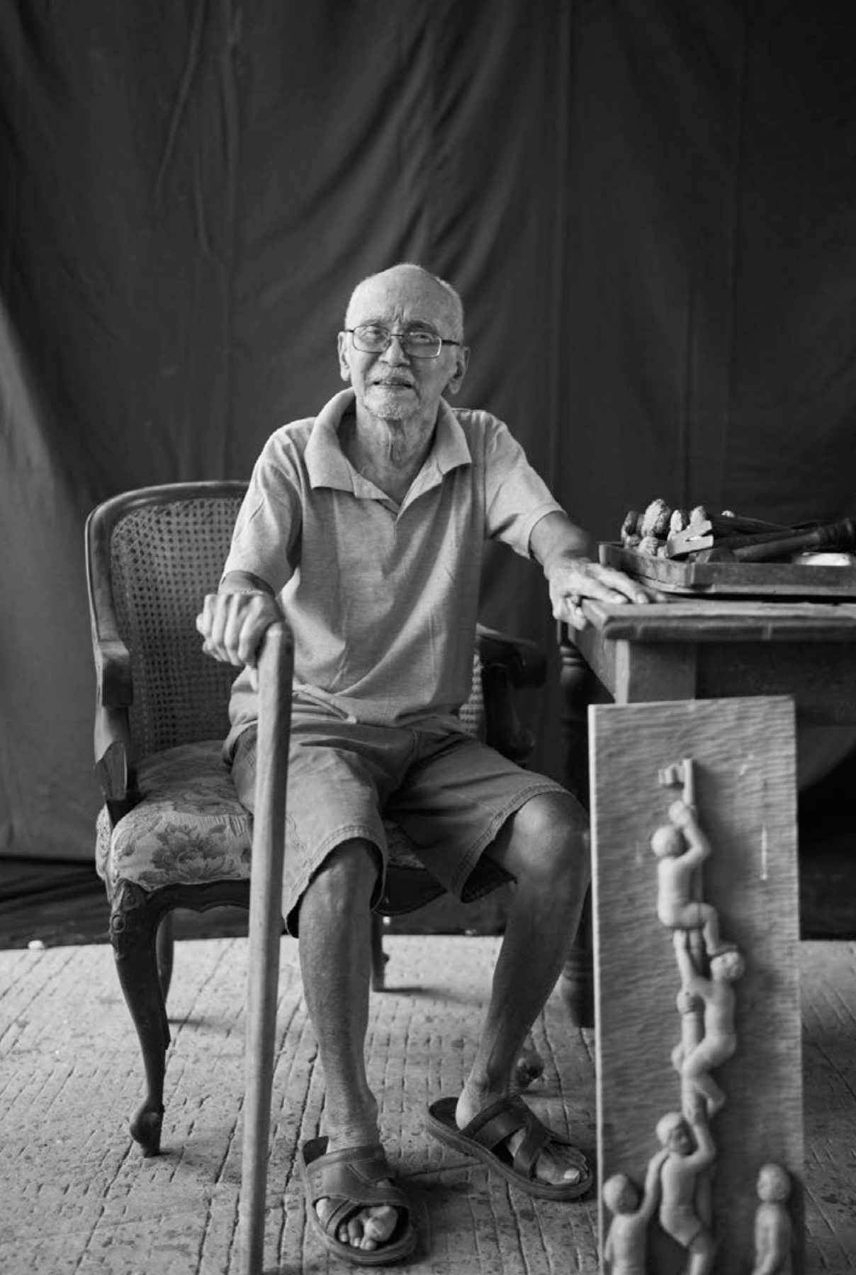 A native of Paete, Laguna, the Carving Capital of the Philippines, 83-year- old Celestino Fadul or “Ka Celing” is the first & oldest sculptor in Las Casa Filipinas de Acuzar. His talent surfaced at the age of 25. He has worked with National Artist for Visual Arts, Carlos “Botong” Francisco on a 14-panel mural that depicts the history of the Philippines. In 2006, he started working in Las Casas Filipinas de Acuzar, sculpting wood, marble & rocks. His creations are displayed in different spots on the property