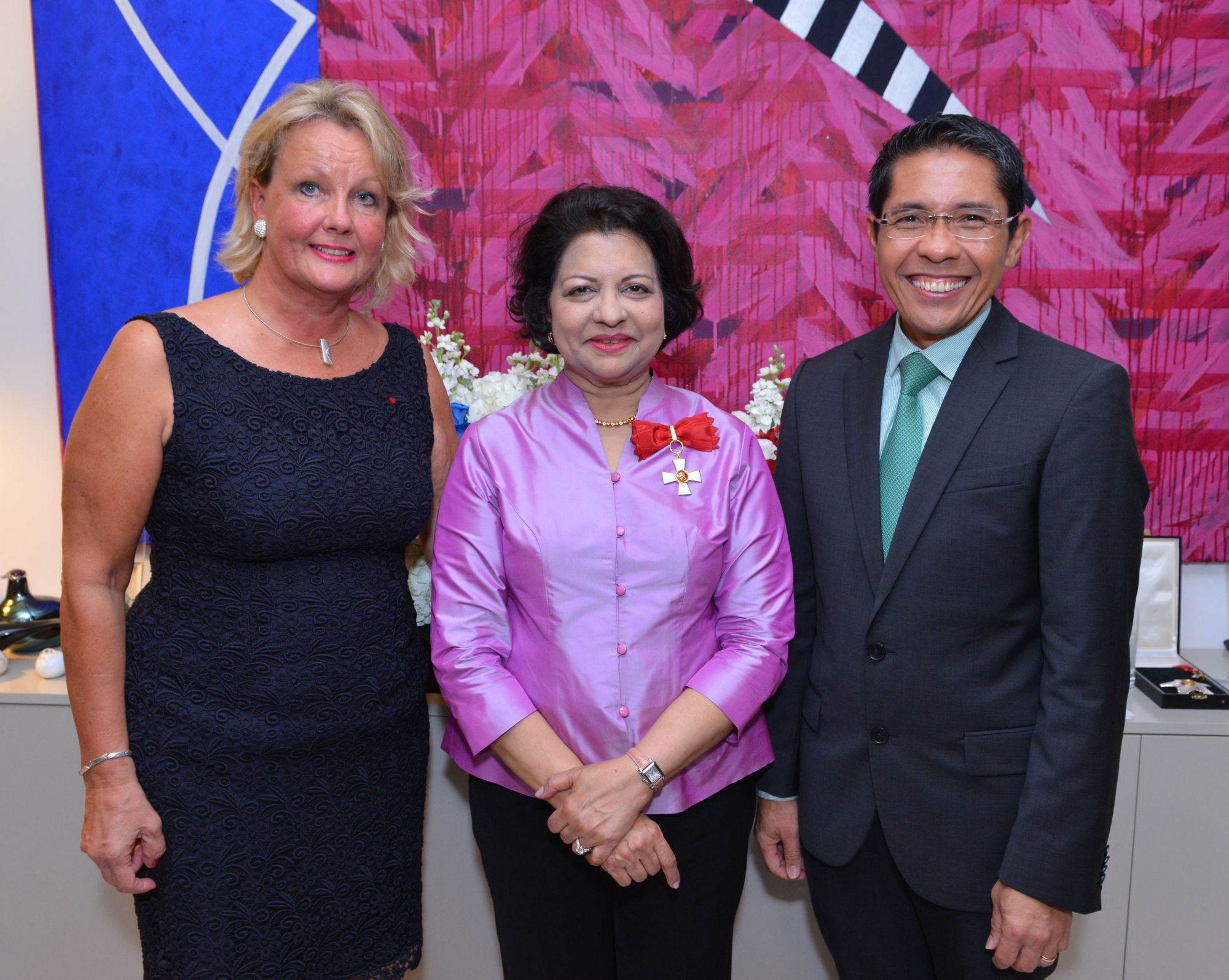 Paula Parviainen, Ambassador Jaya Mohideen, Mohamed Maliki Bin Osman