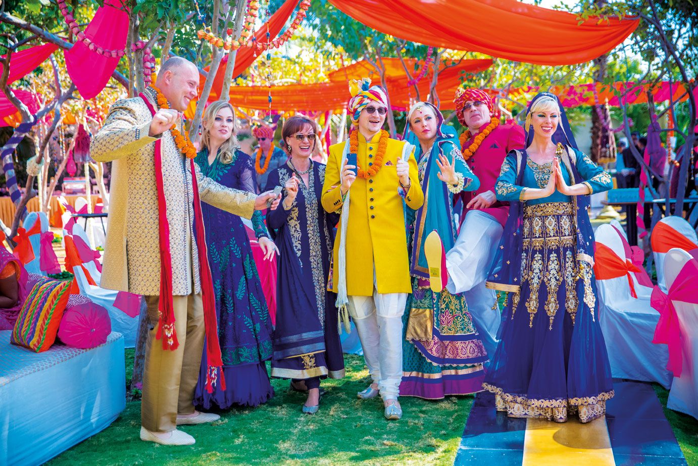 Friends from Moscow join in the traditional dance