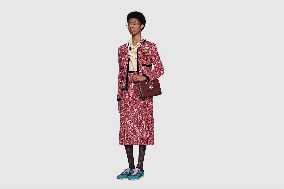 Gucci sequin tweed jacket and skirt