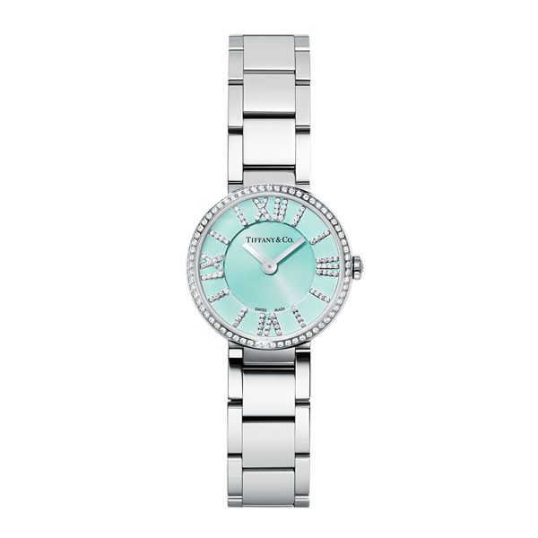 "I like how the Tiffany Atlas 24mm, which comes in a bracelet version, combines the original's clean lines with a dose of feminine refinement—a sprinkling of diamonds around its bezel and on its hour indices give a touch of elegance."