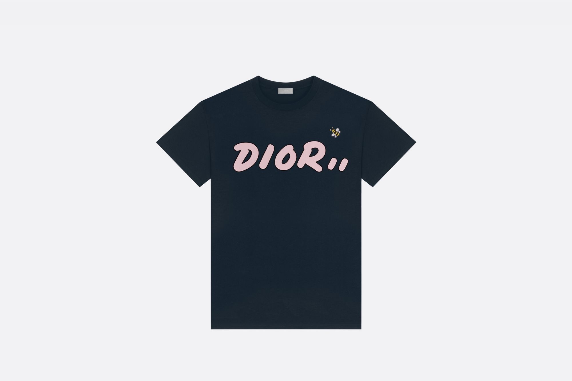 Black cotton jersey T-shirt with DIOR x KAWS print and embroidery