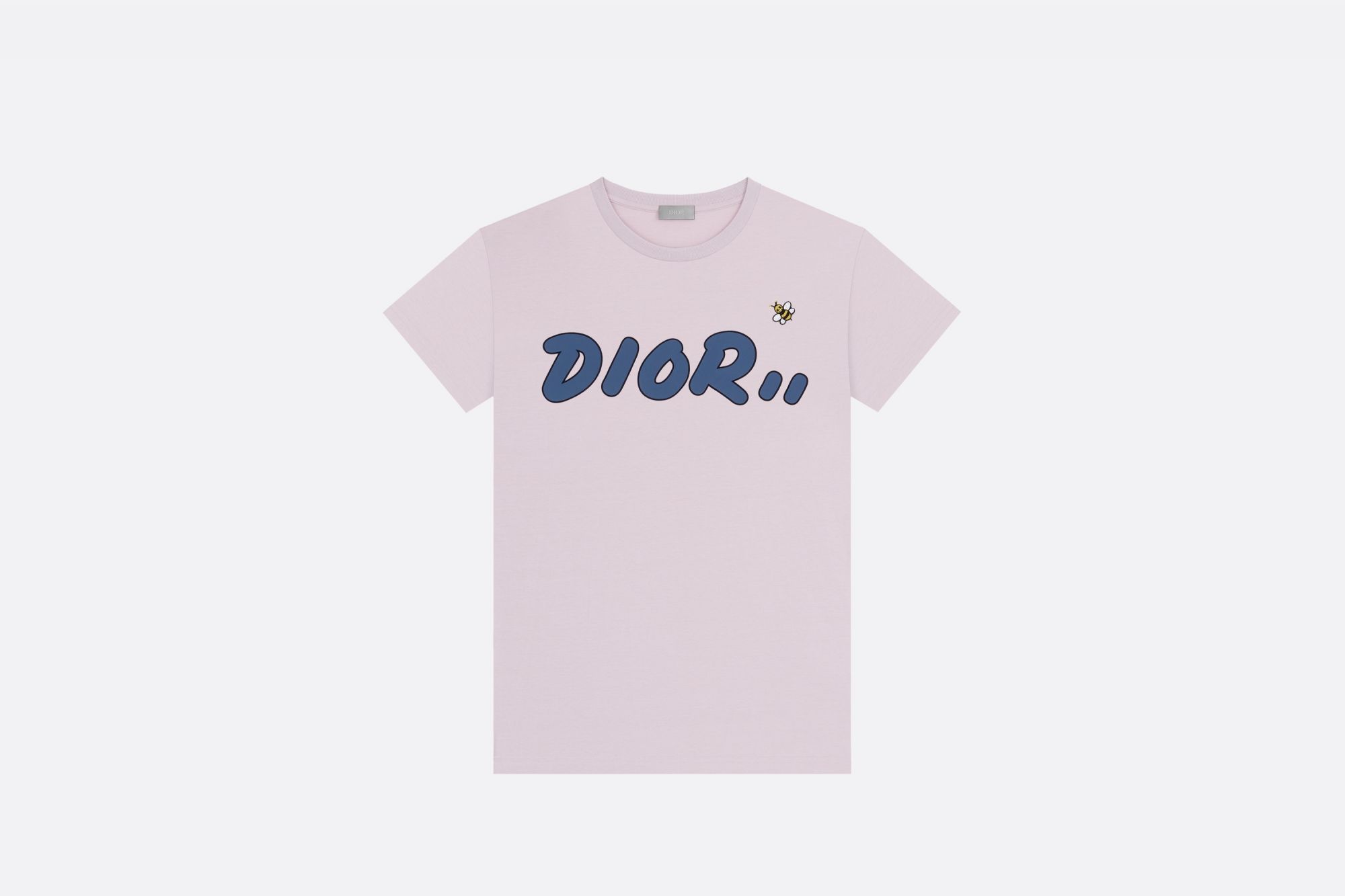 Pink cotton jersey T-shirt with DIOR x KAWS print and embroidery