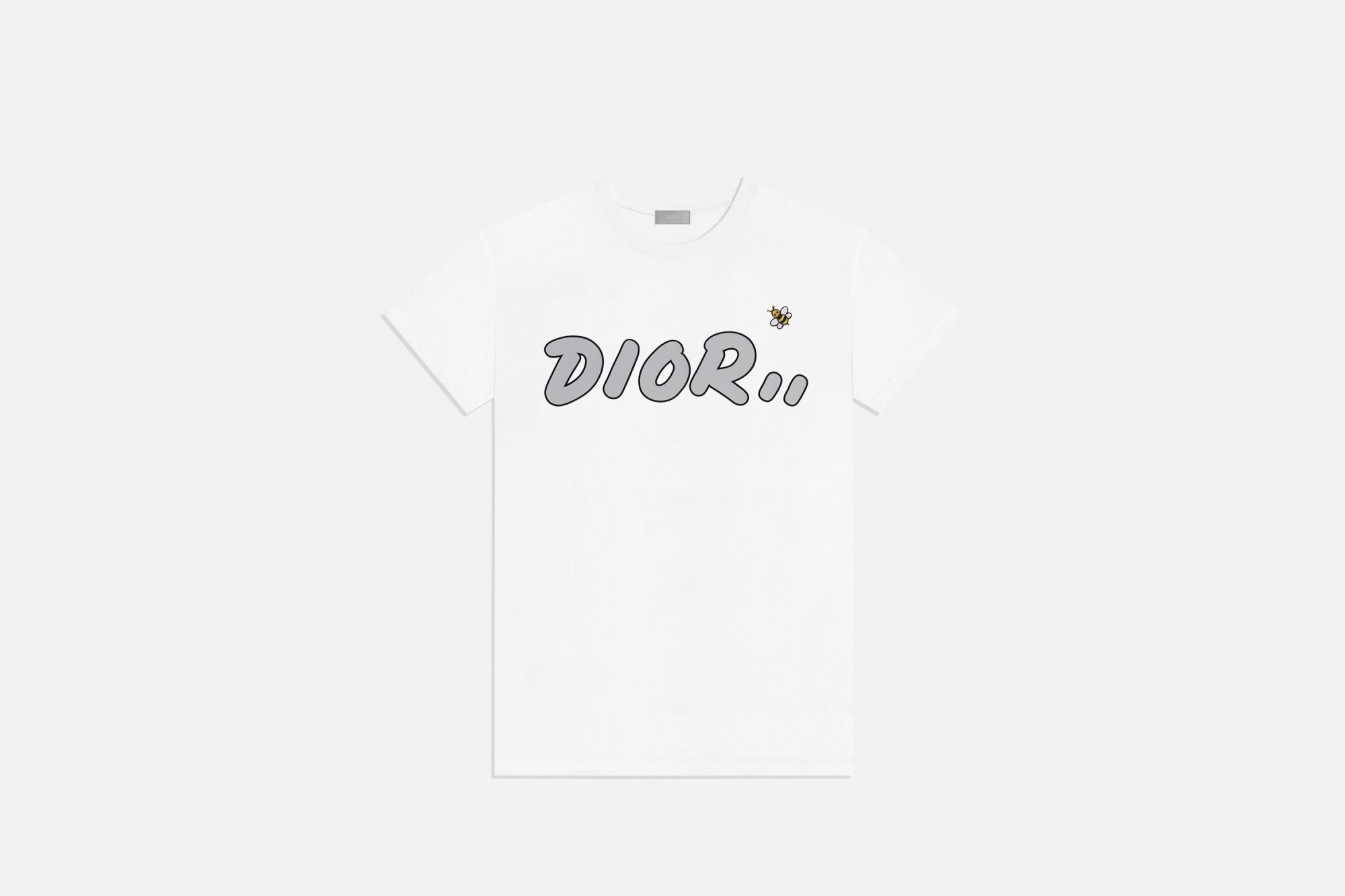White cotton jersey T-shirt with DIOR x KAWS print and embroidery
